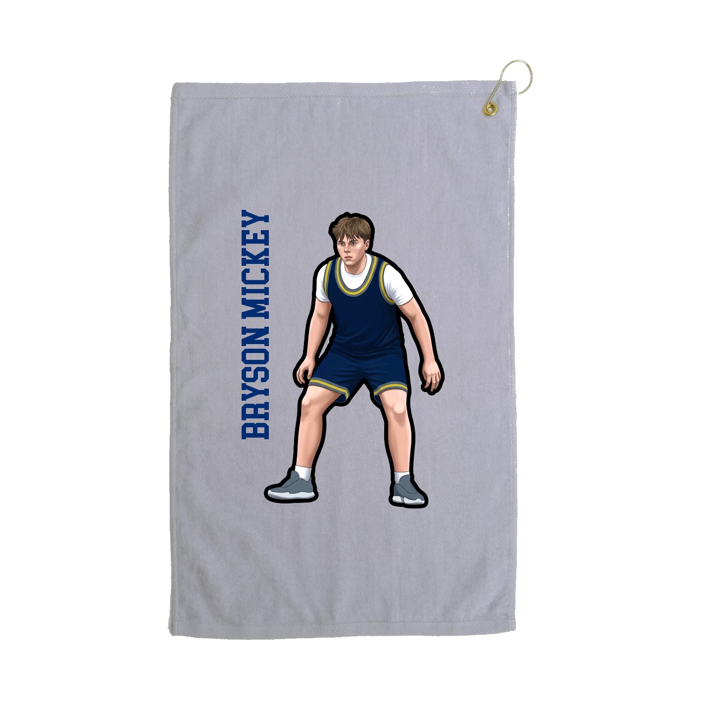 Golf Towel — Name Vertical in Grey