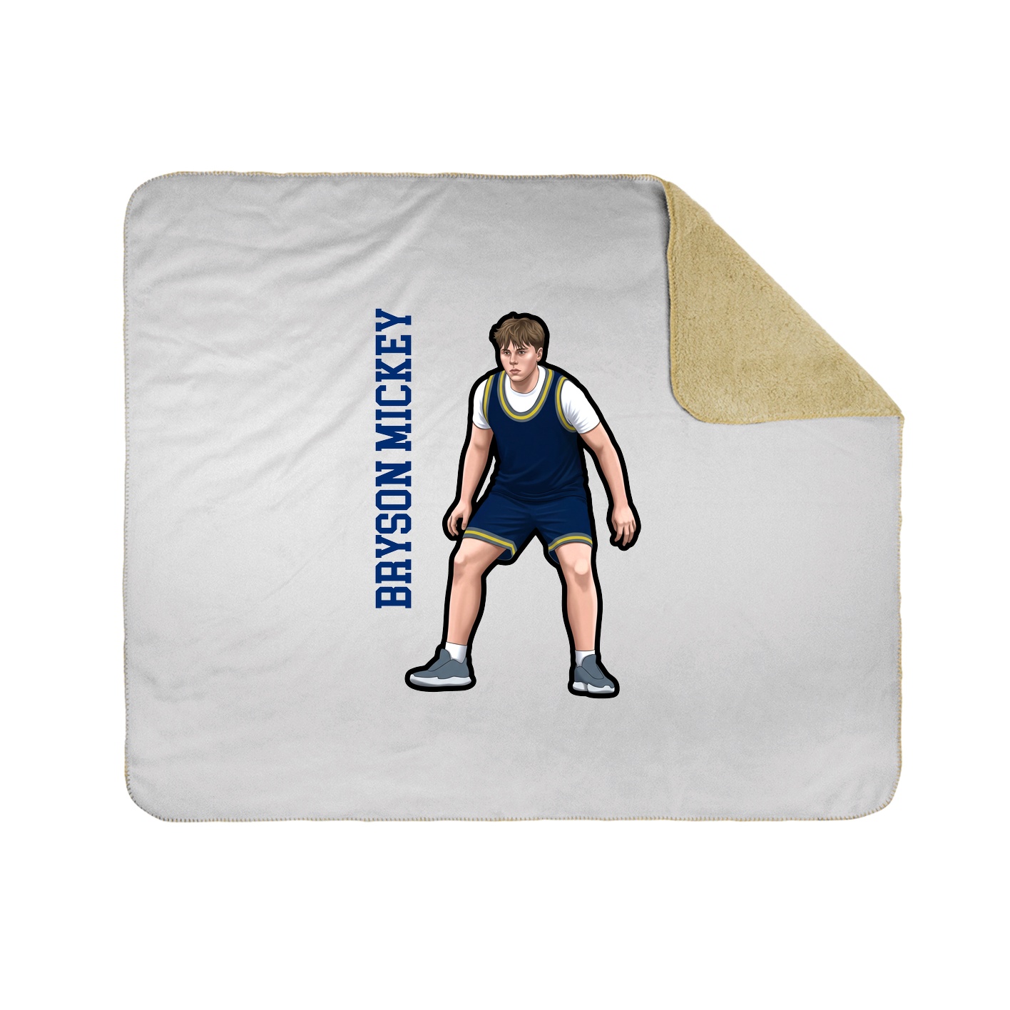 Throw Blanket — Name Vertical in White