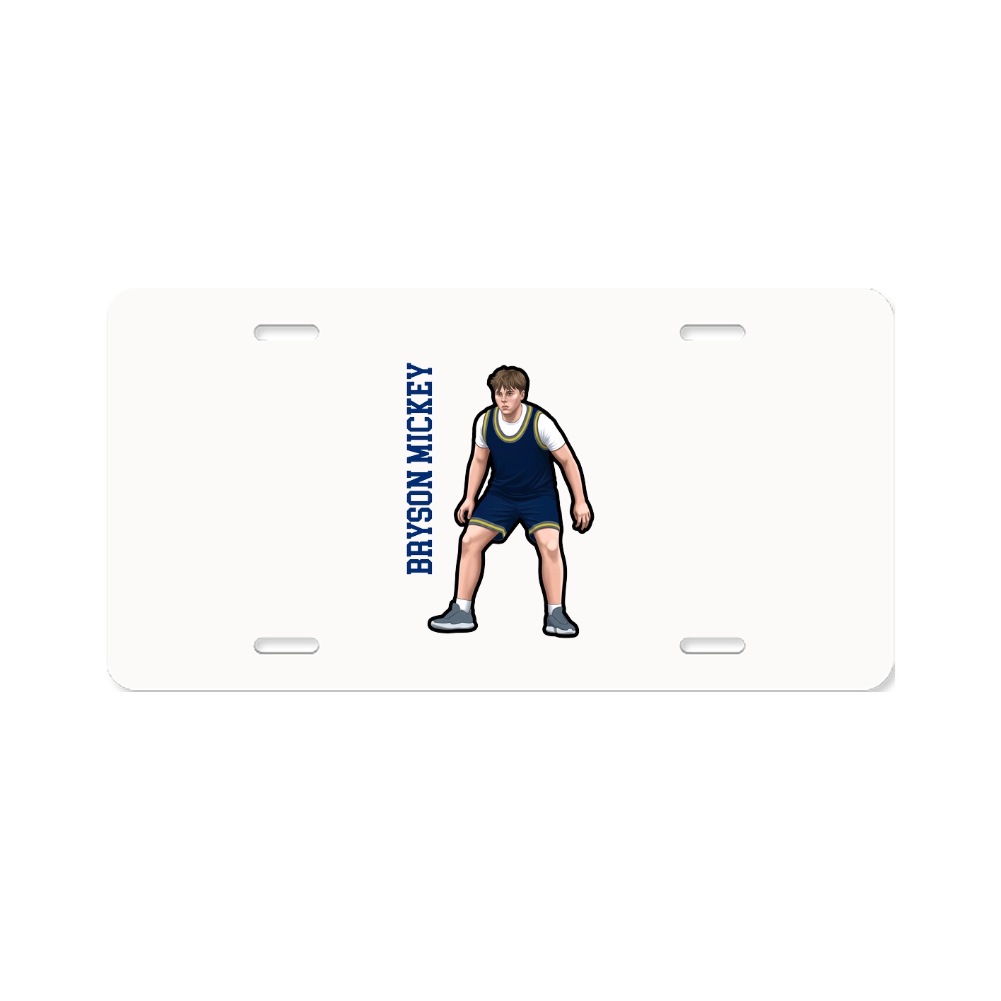 License Plate — Name Vertical in Classic