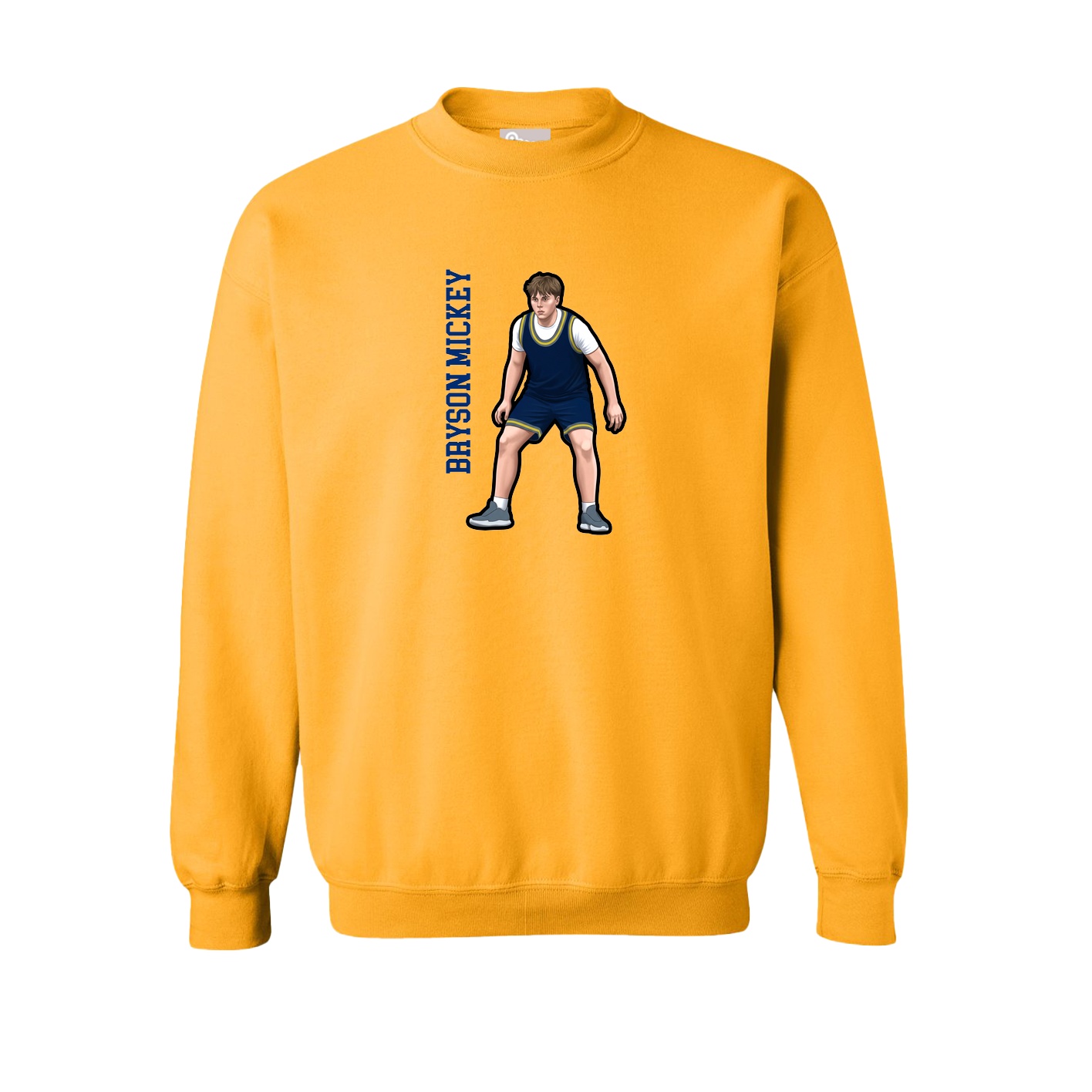 Fleece Crew — Name Vertical in Gold