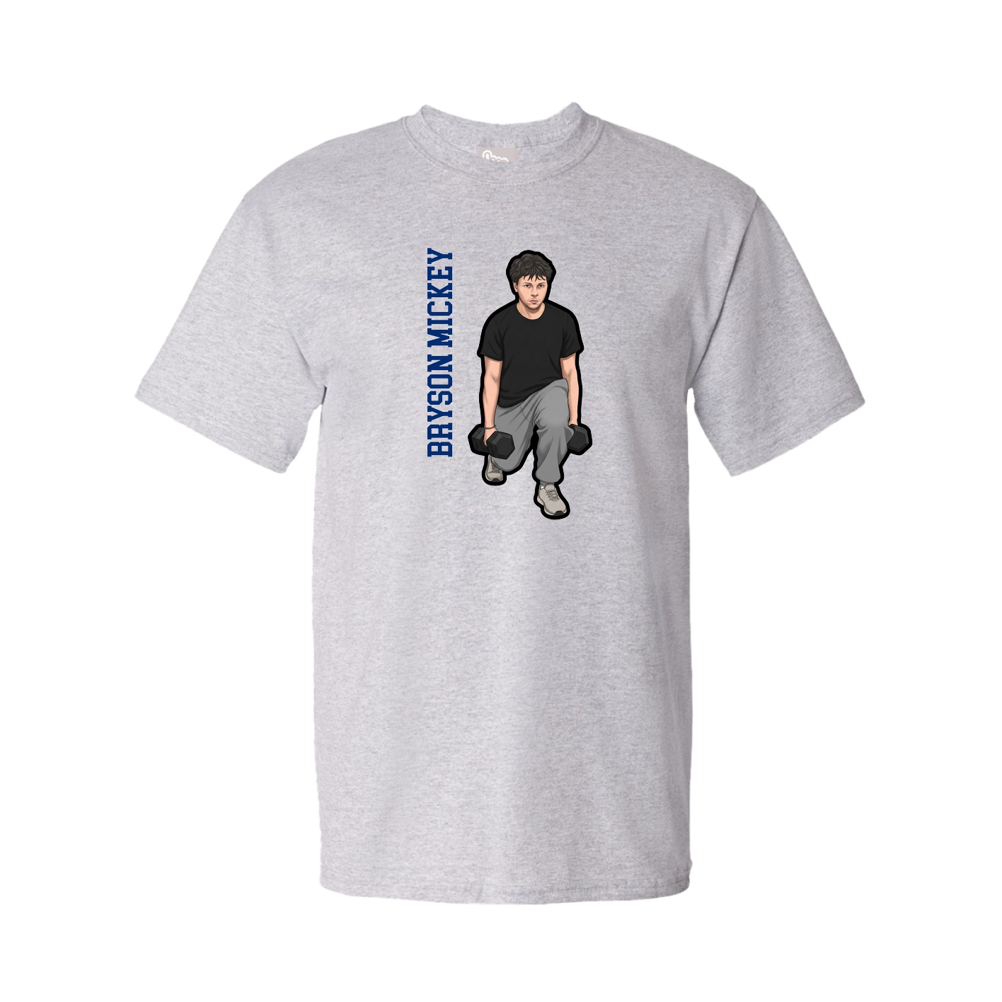 Youth Tee — Name Vertical in Grey
