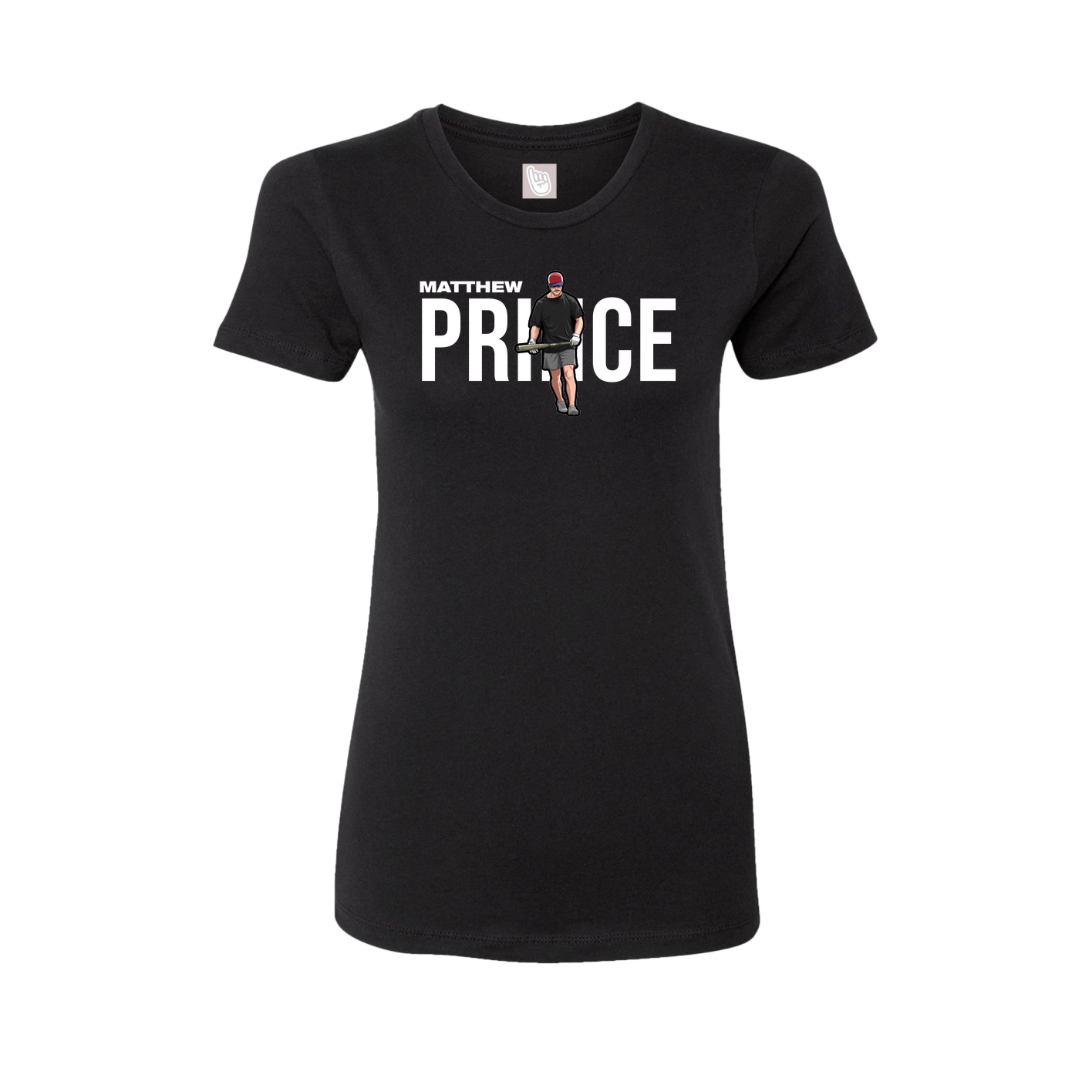 Fitted Women's Tee — Player Name in Black
