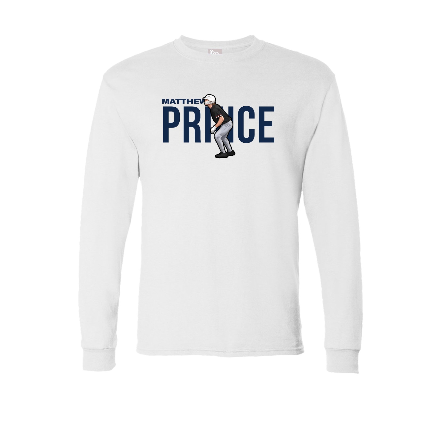 Long Sleeve Tee — Player Name in White