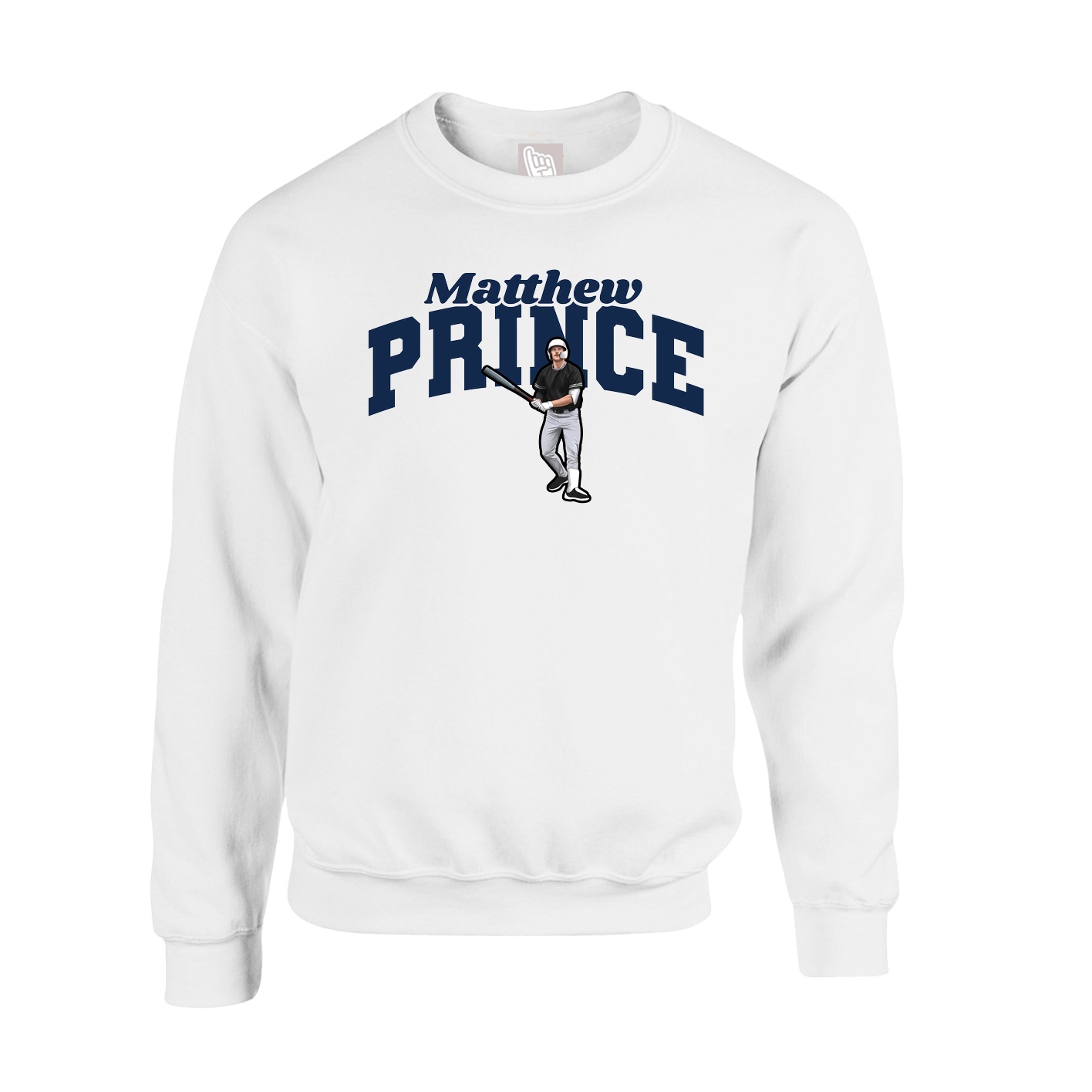 Fleece Crew — Signature Arch in White
