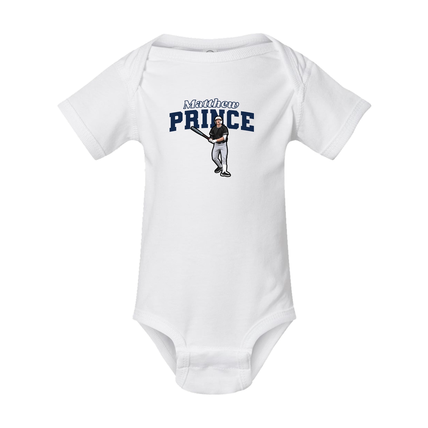Baby Onesie — Name Arch in White