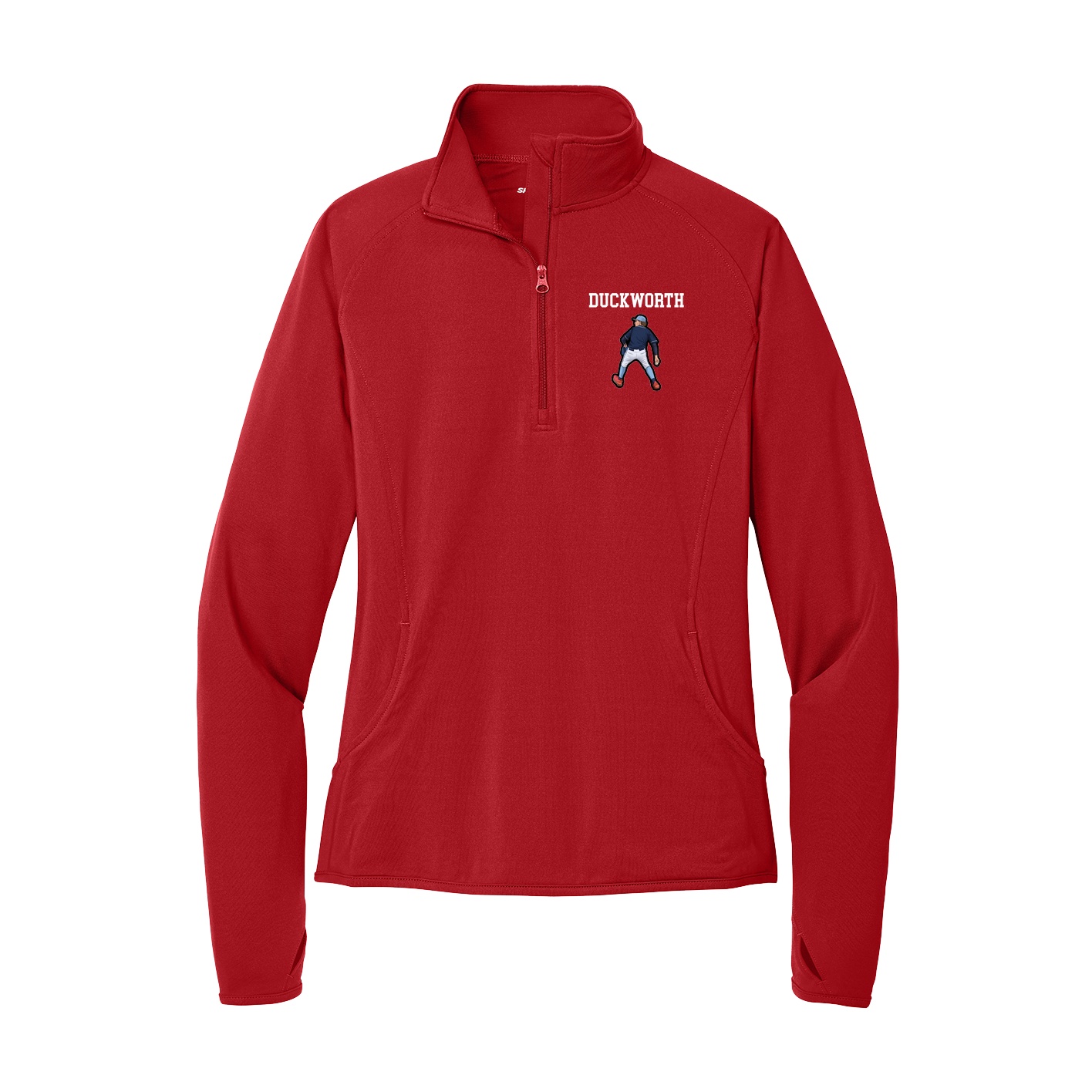 Women's Q-Zip Pullover — Shirsey in Red