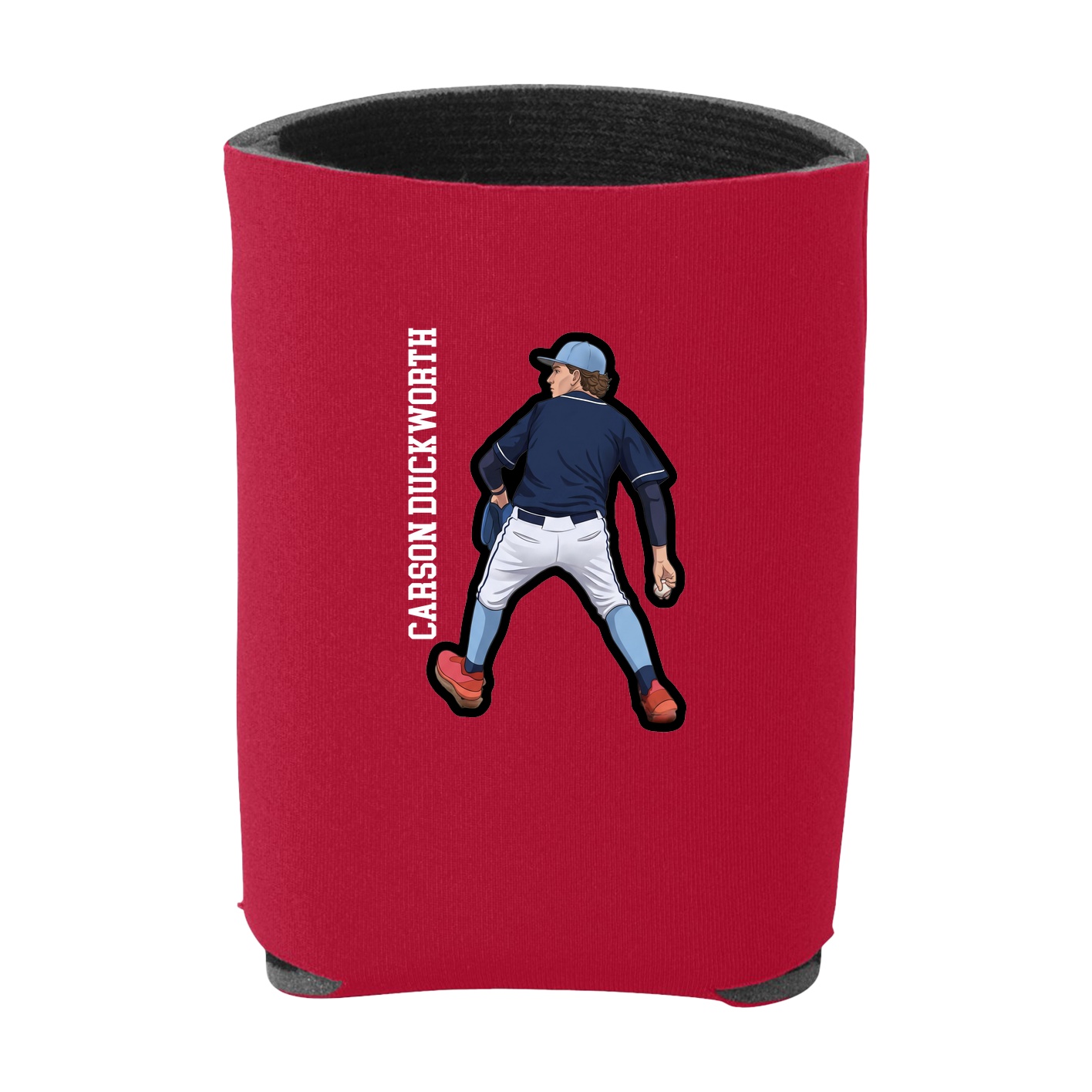 Can Holder — Name Vertical in Red