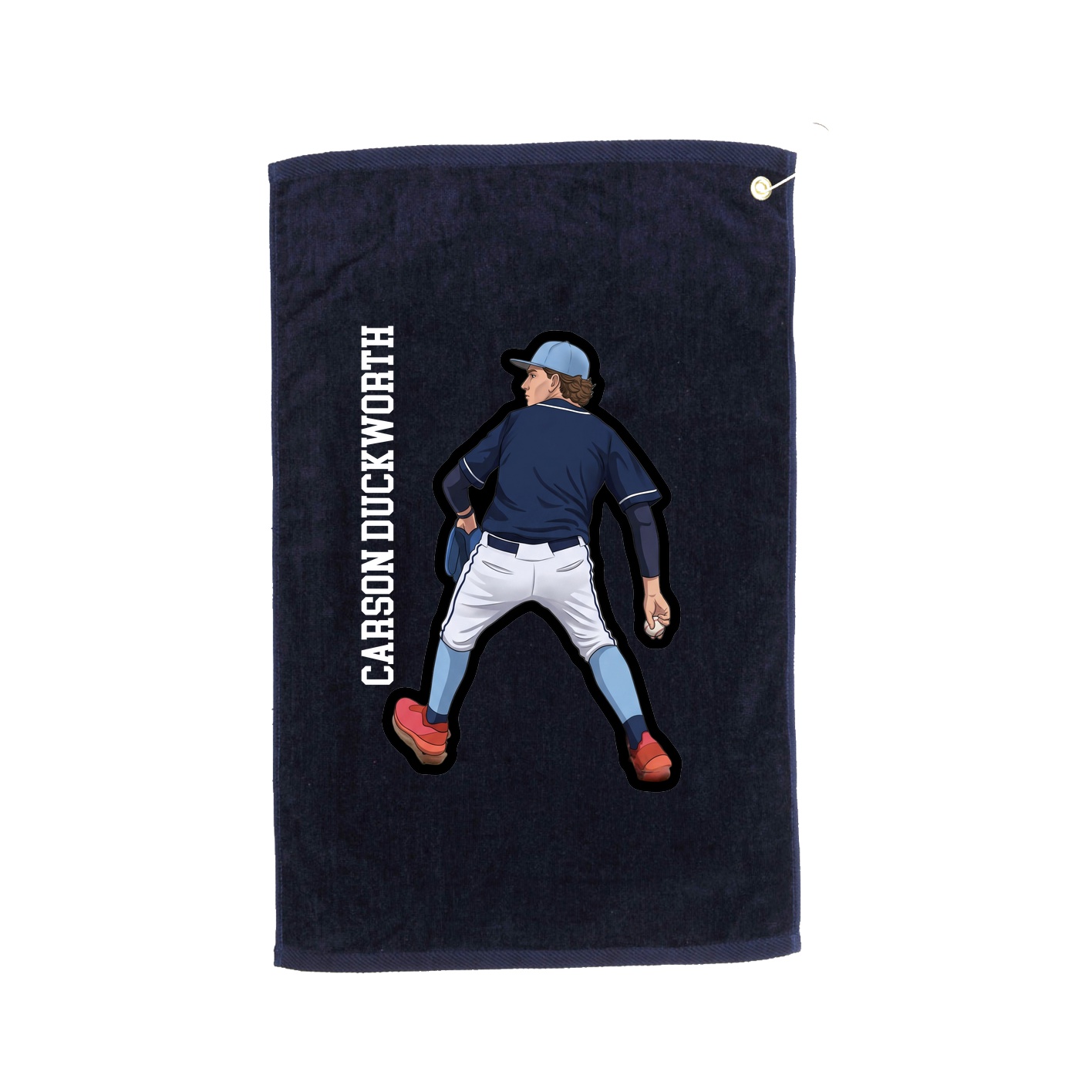 Golf Towel — Name Vertical in Navy