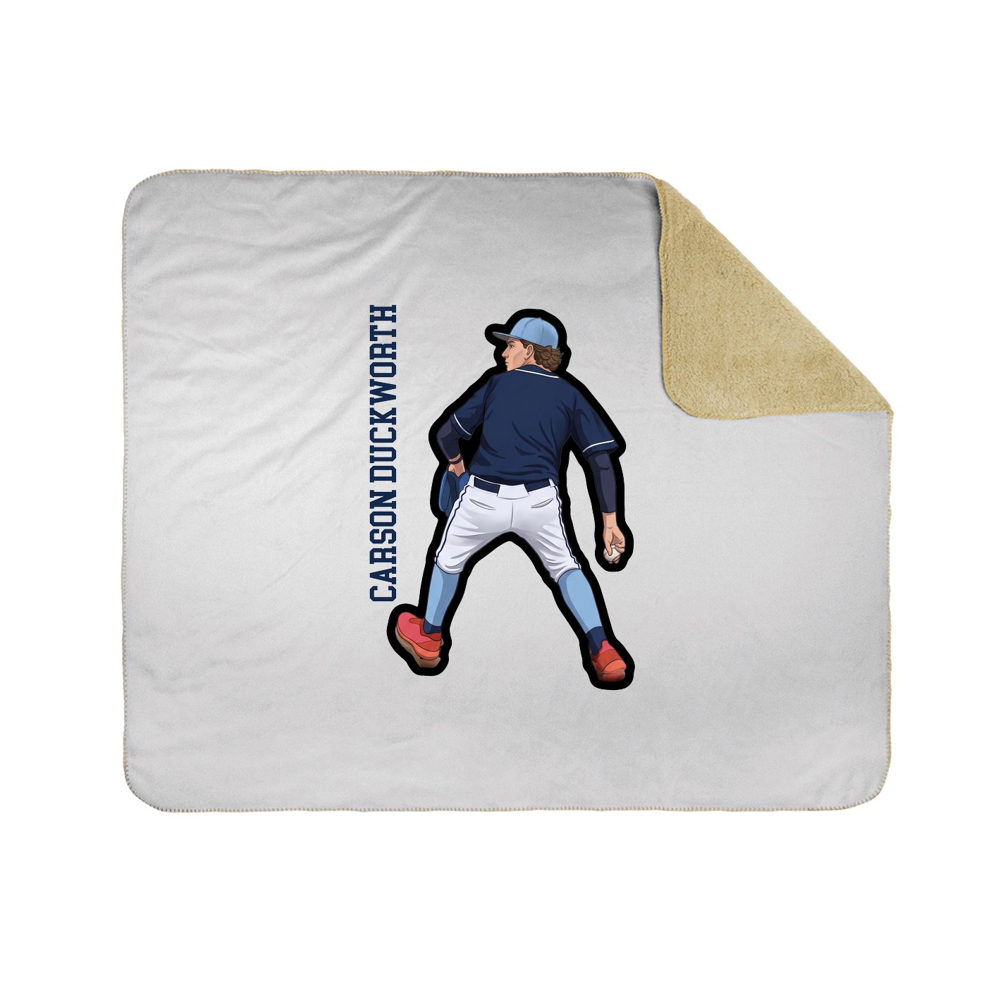 Throw Blanket — Name Vertical in White