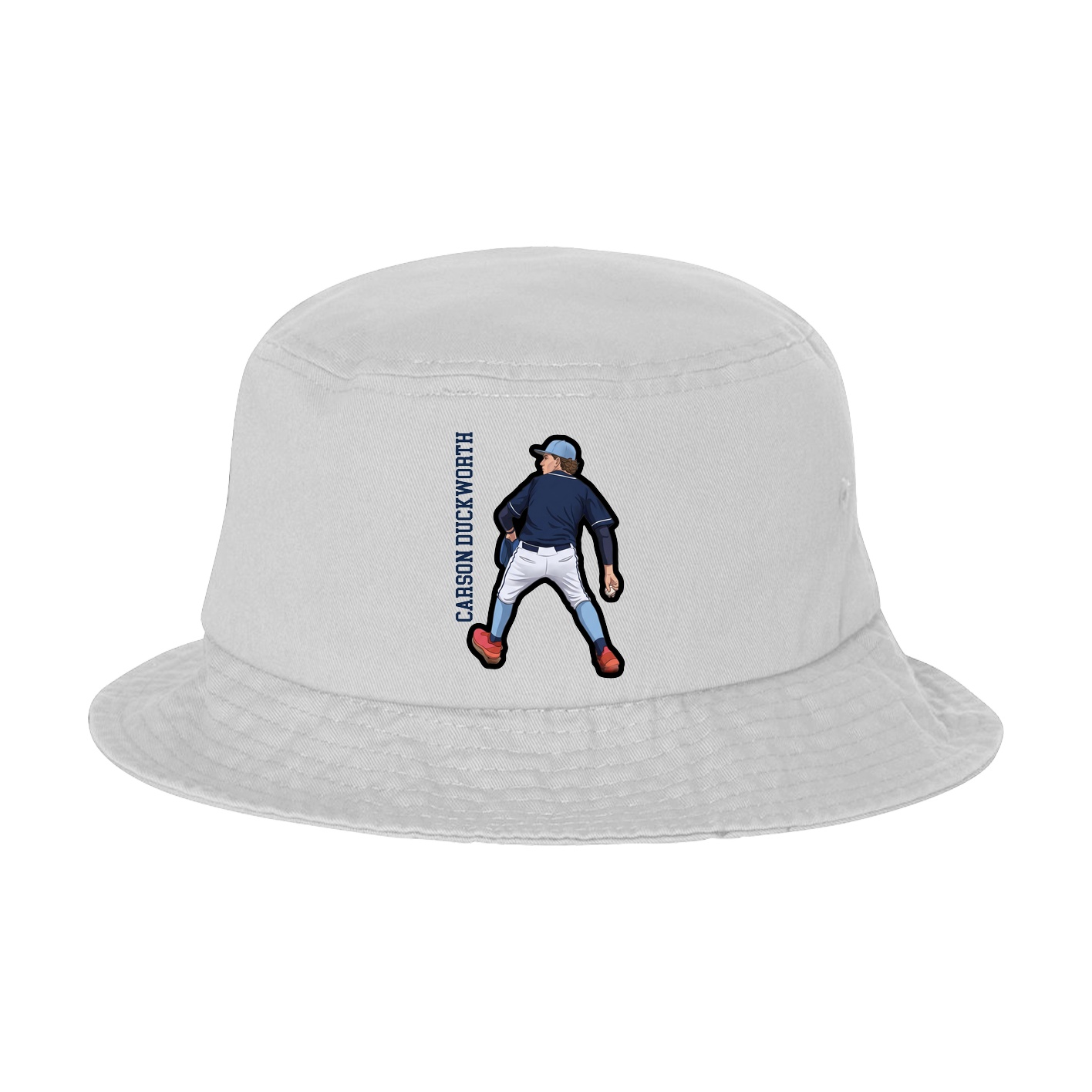 Bucket Cap — Name Vertical in White