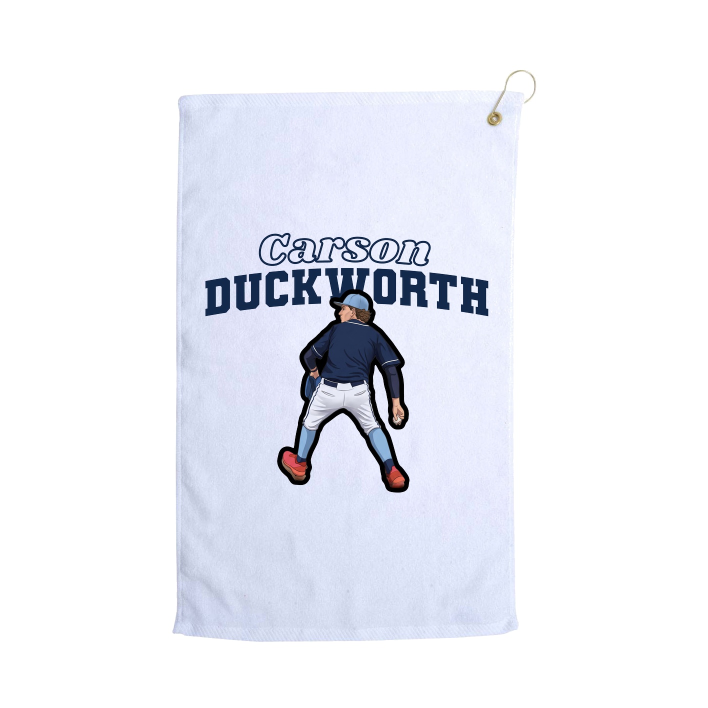Golf Towel — Name Arch in White
