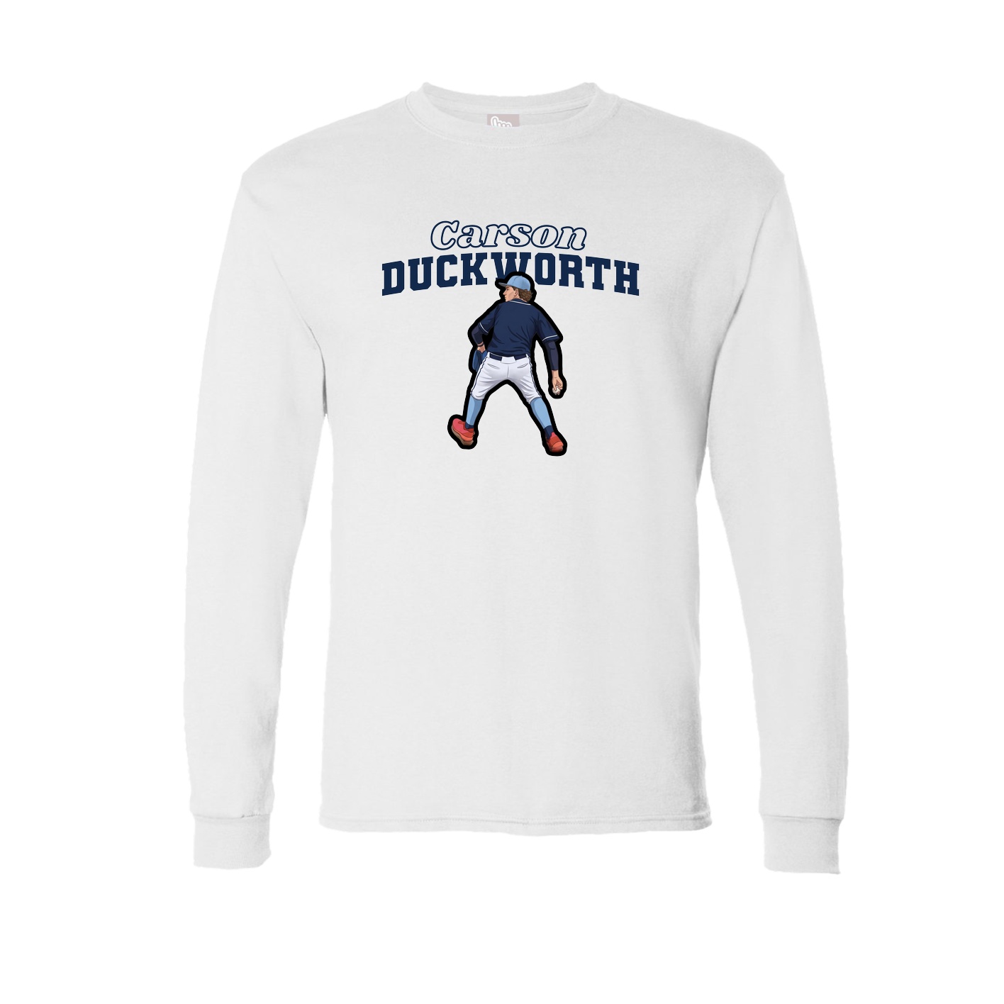 Long Sleeve Tee — Name Arch in White