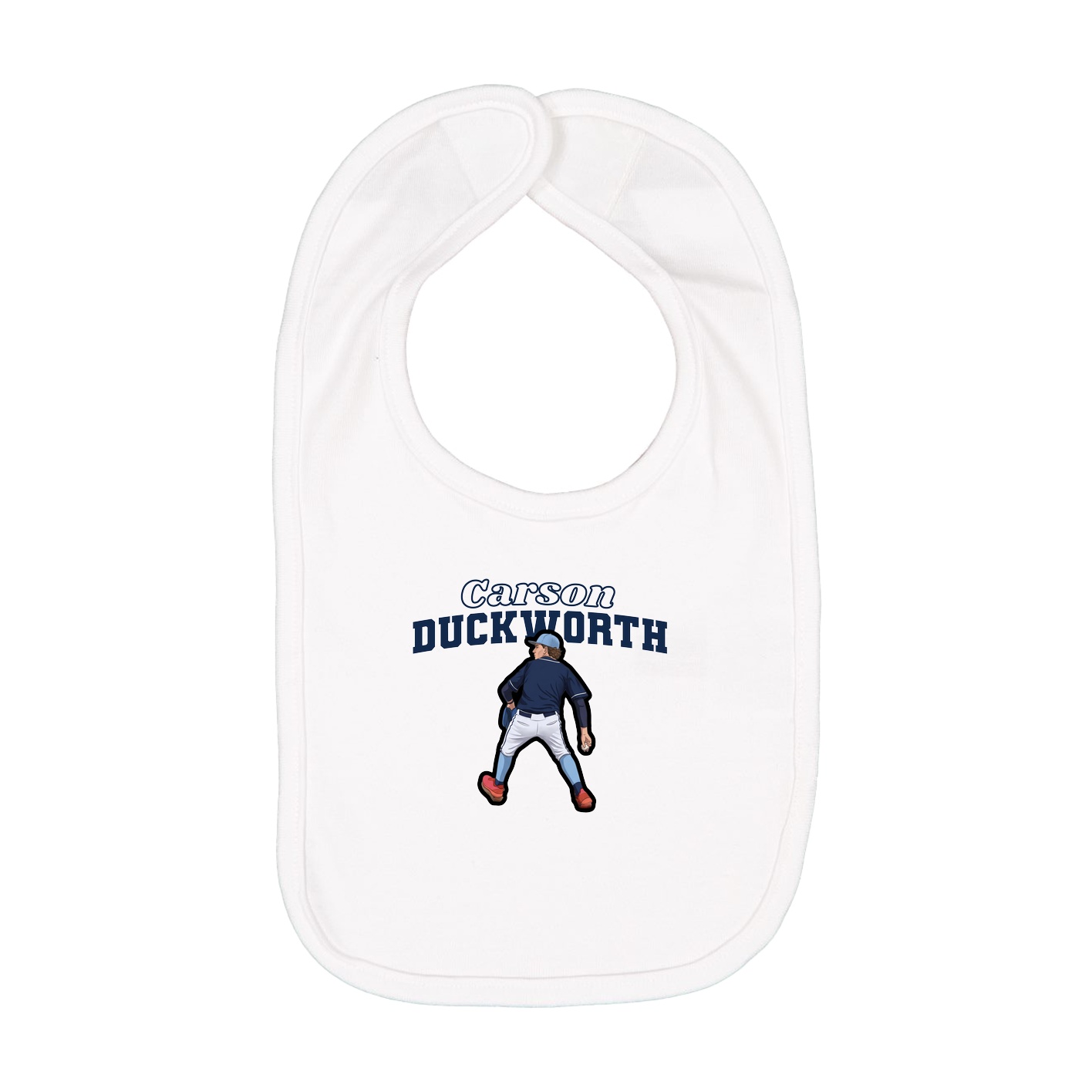 Infant Bib — Name Arch in White