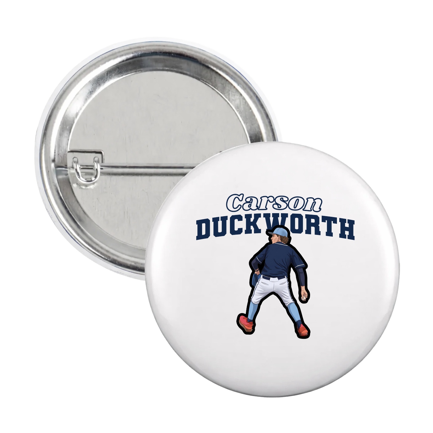 Game Day Button — Name Arch in White