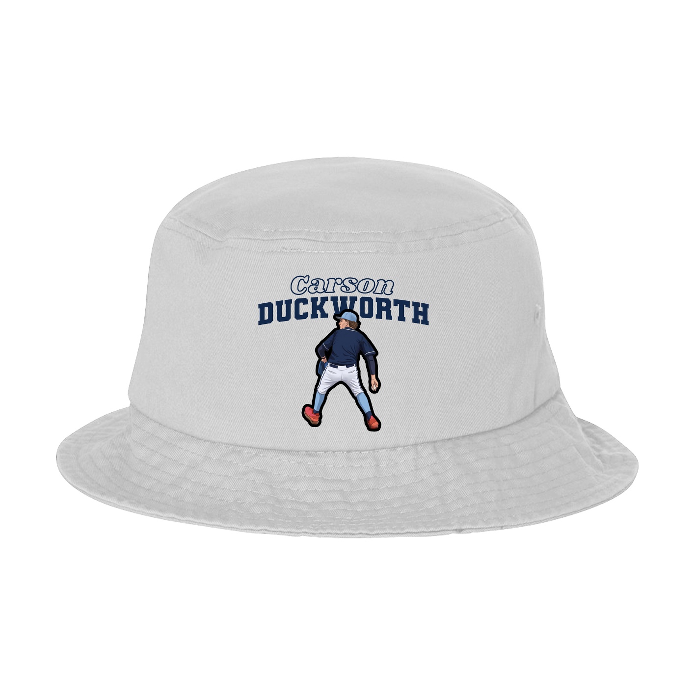 Bucket Cap — Name Arch in White