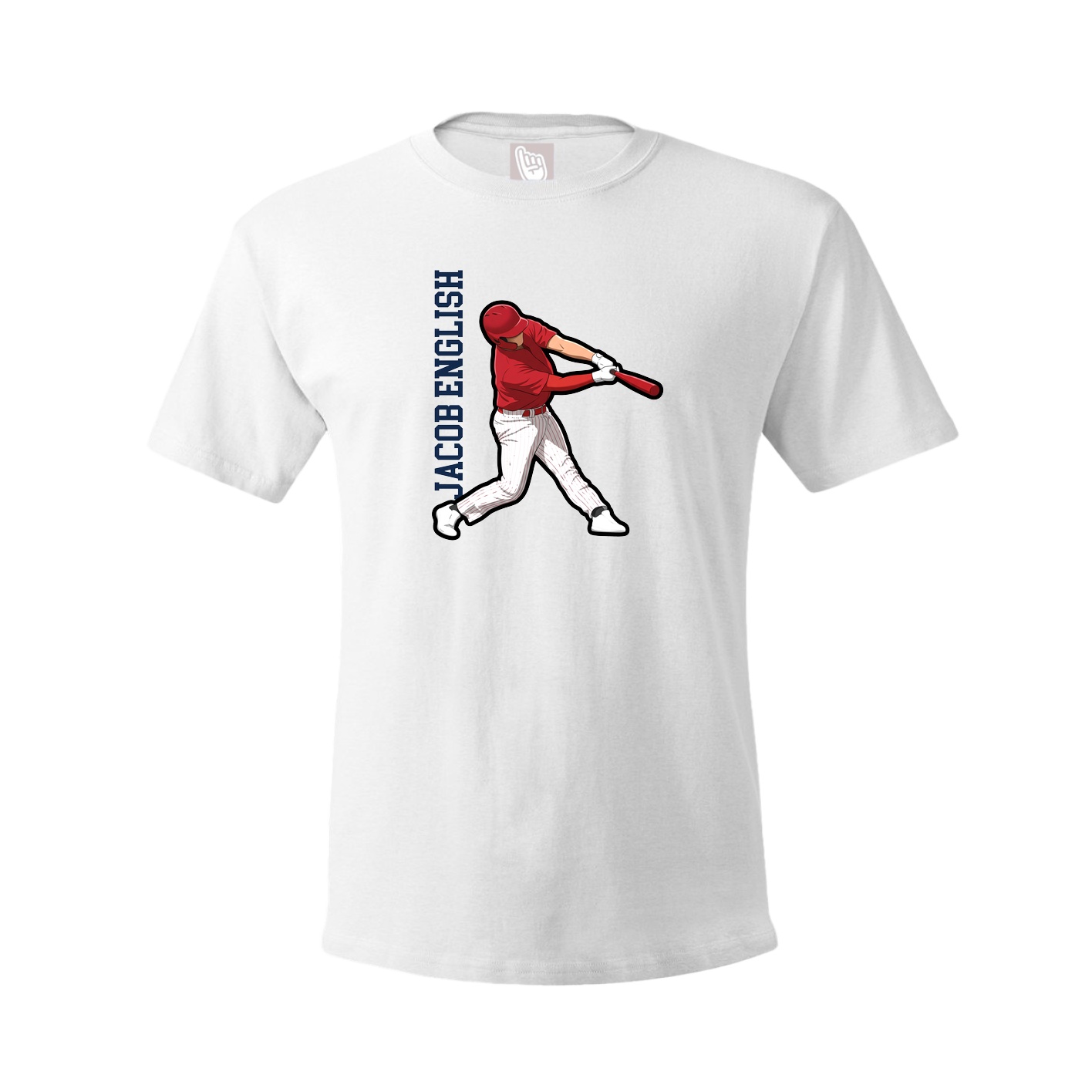 Tee — Name Vertical in White