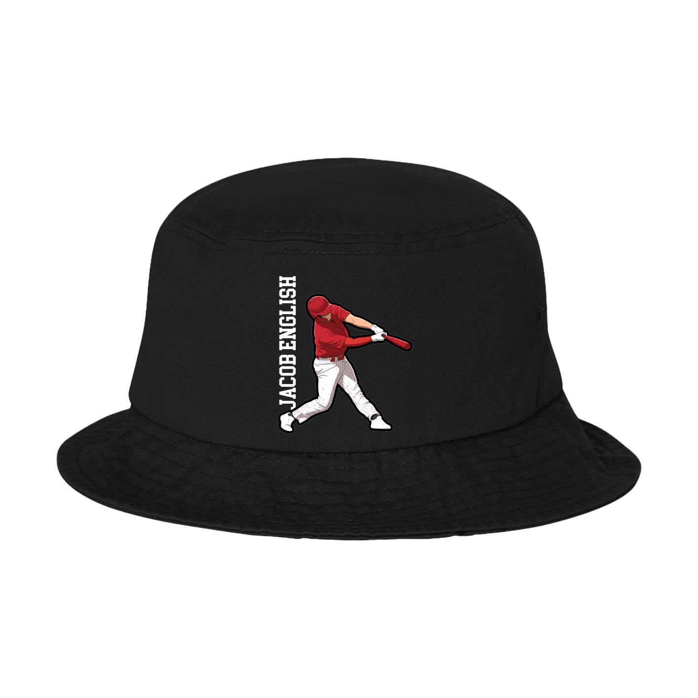 Bucket Cap — Name Vertical in Black