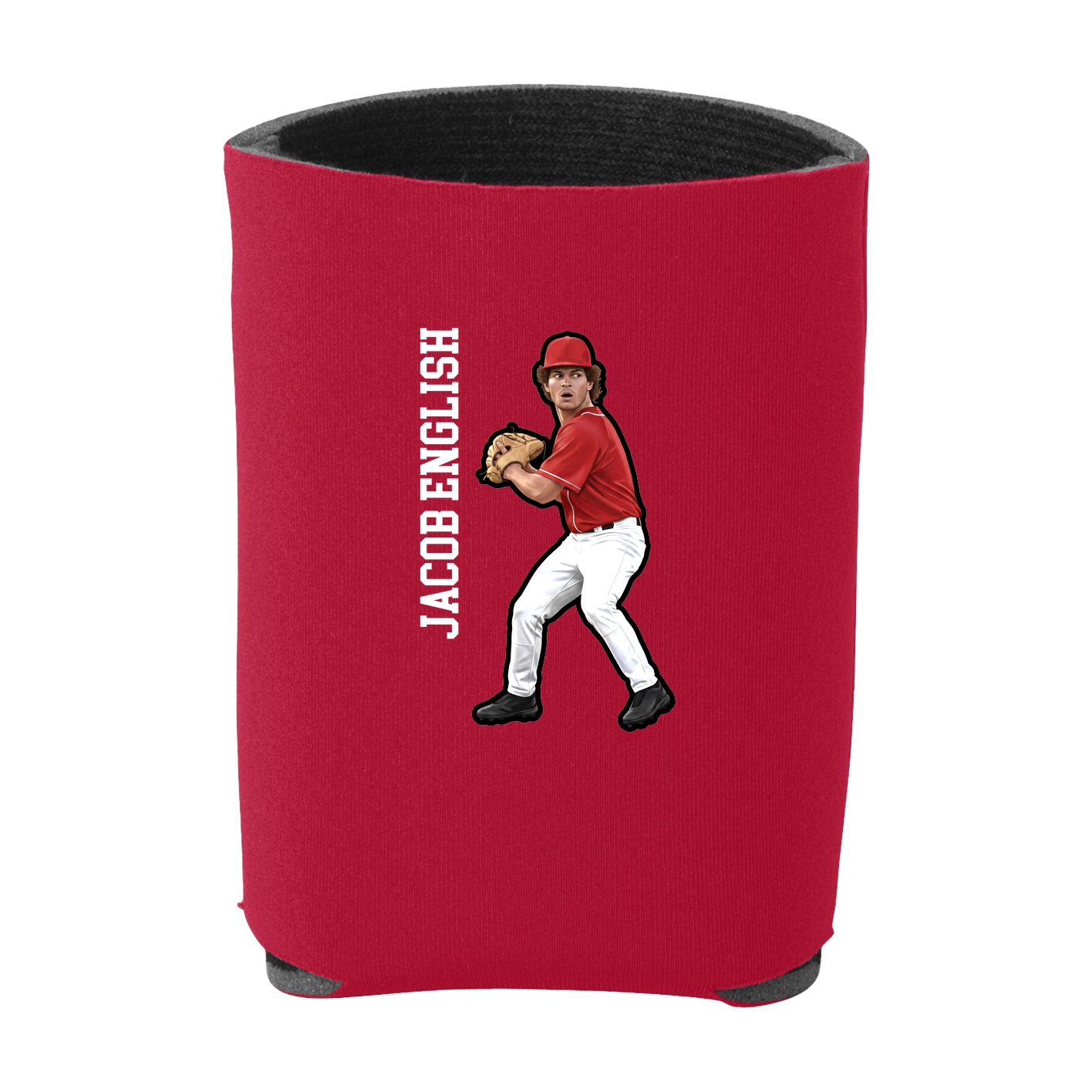 Can Holder — Name Vertical in Red