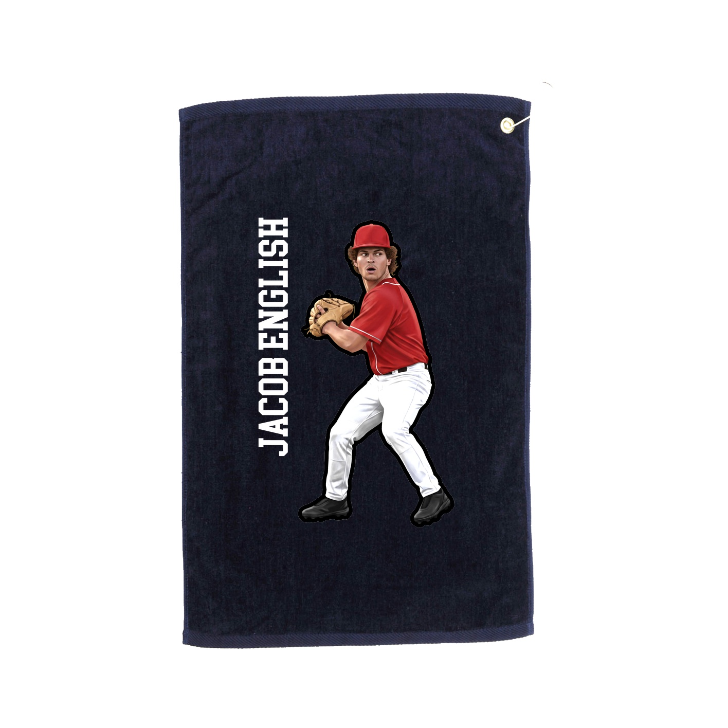 Golf Towel — Name Vertical in Navy