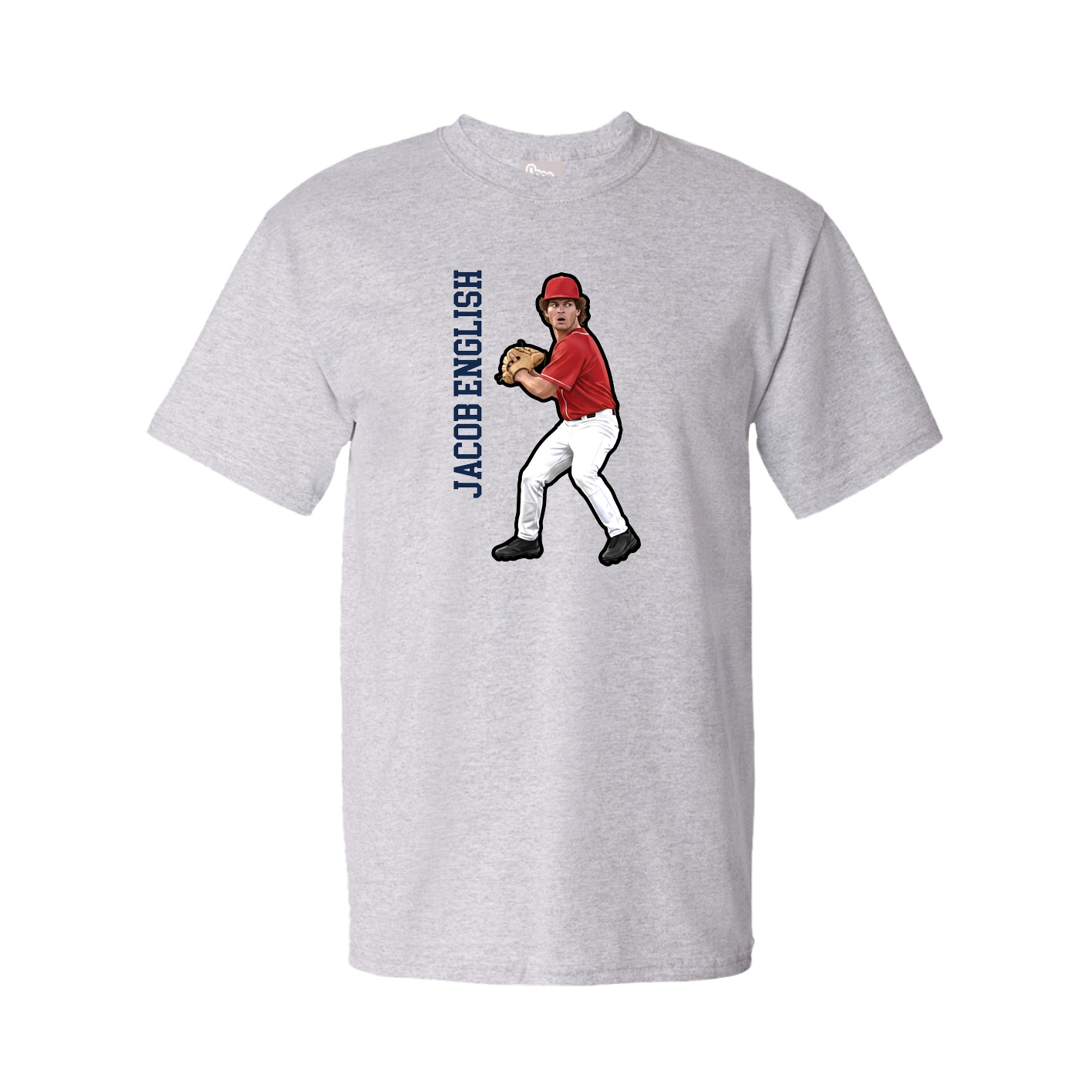Youth Tee — Name Vertical in Grey