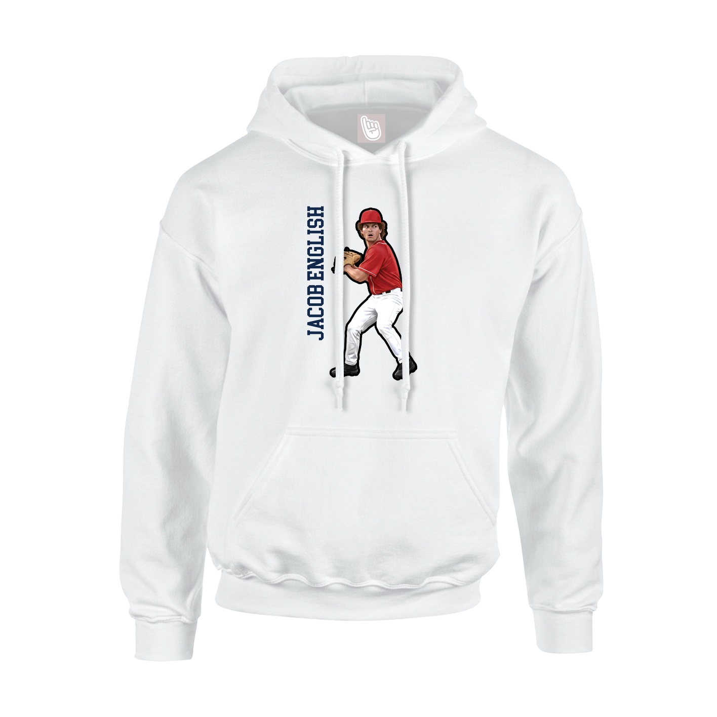 Hoodie — Name Vertical in White