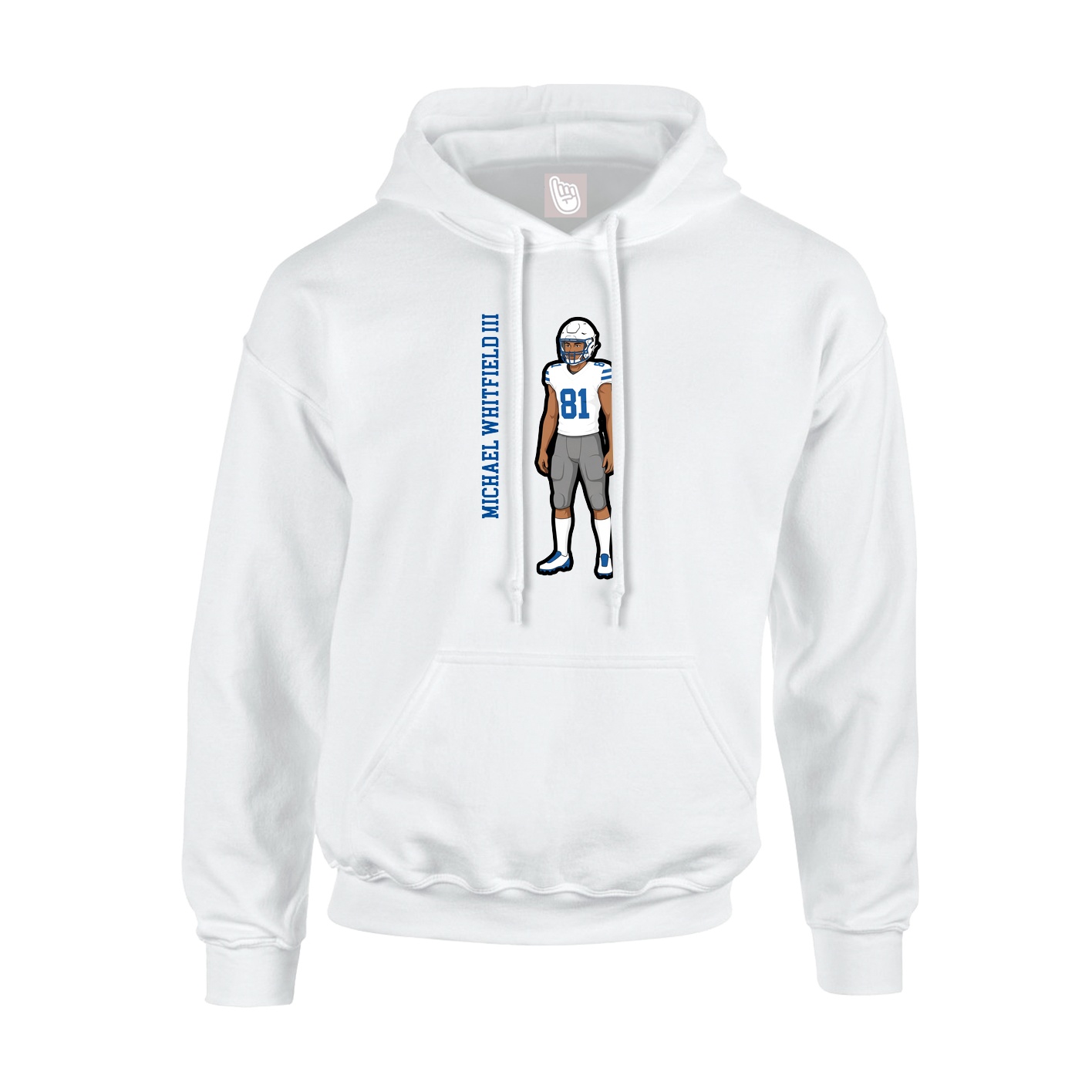 Youth Hoodie — Name Vertical in White