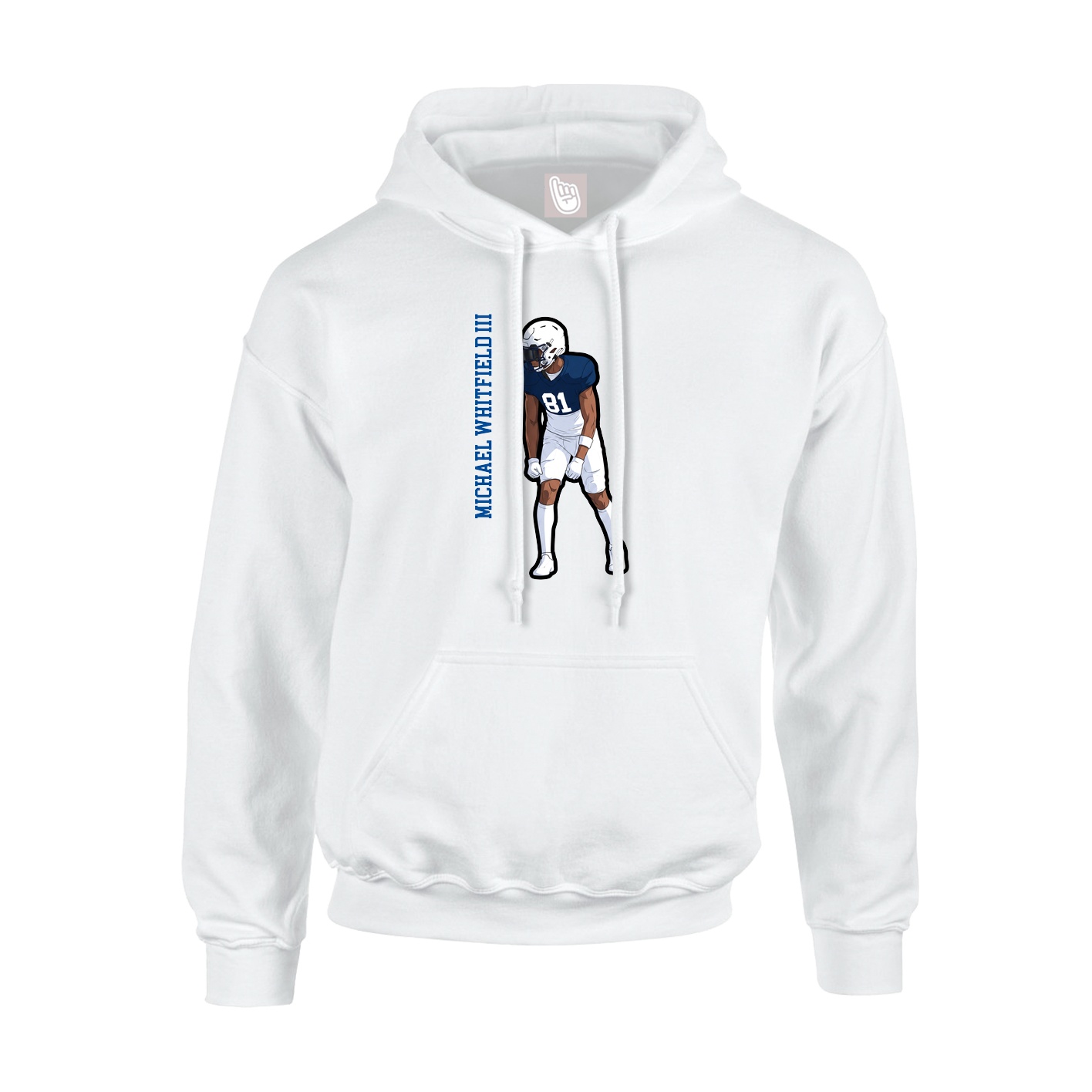 Youth Hoodie — Name Vertical in White