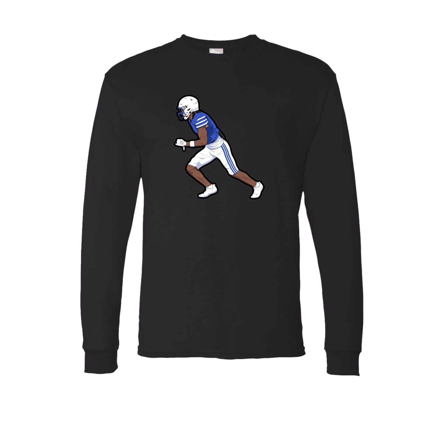 Long Sleeve Tee — Name Vertical in Black
