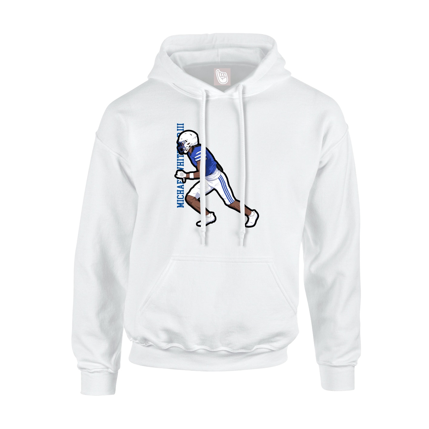 Hoodie — Name Vertical in White