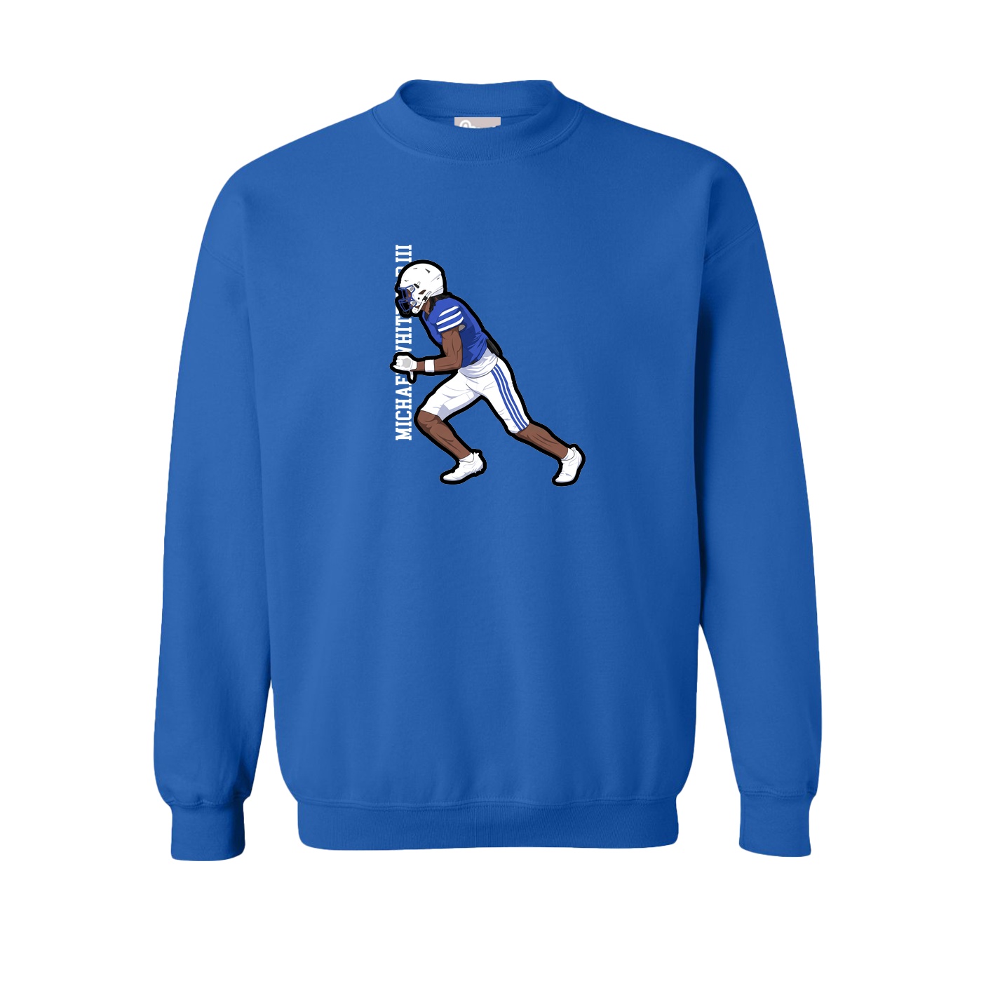 Fleece Crew — Name Vertical in Royal