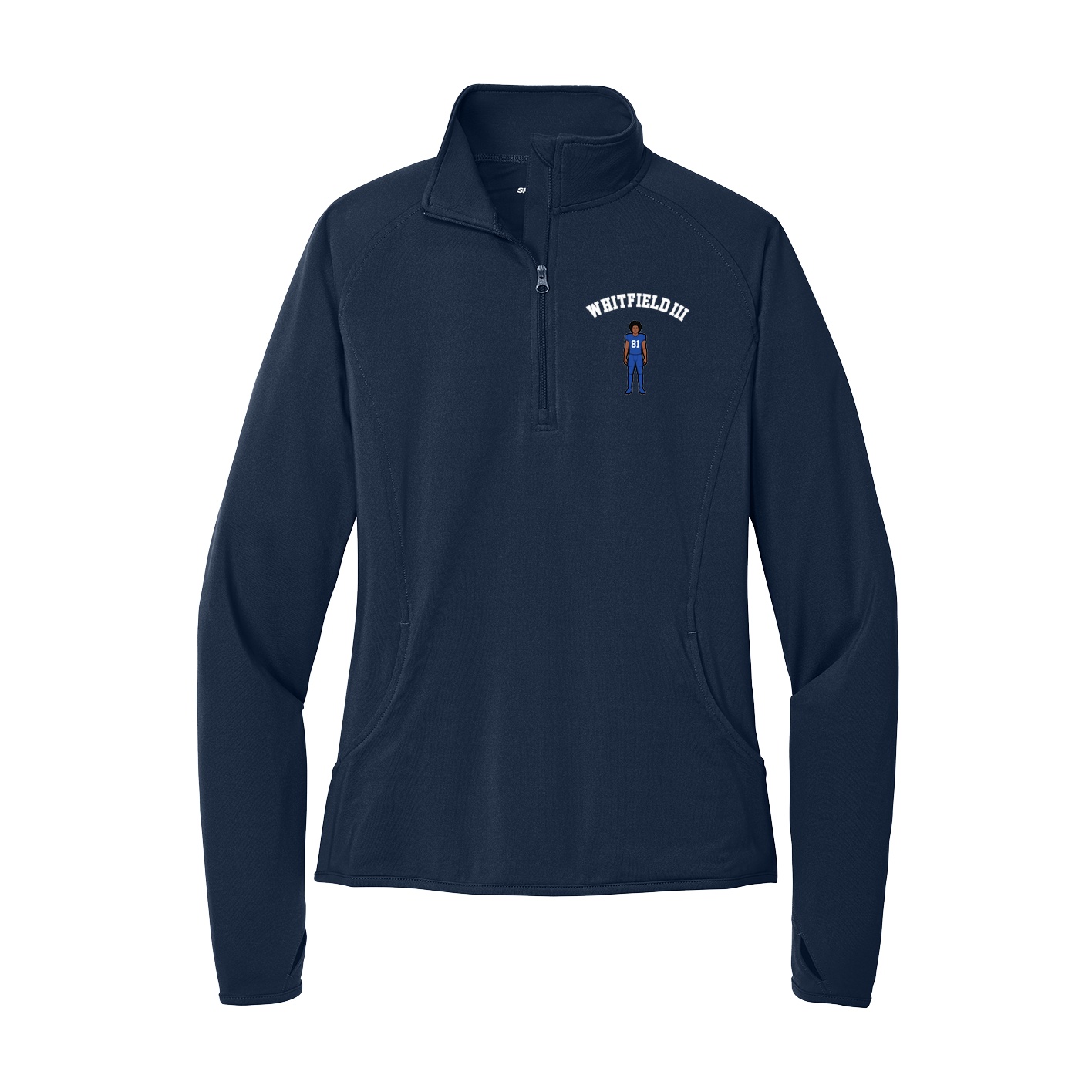 Women's Q-Zip Pullover — Shirsey Arch in Navy