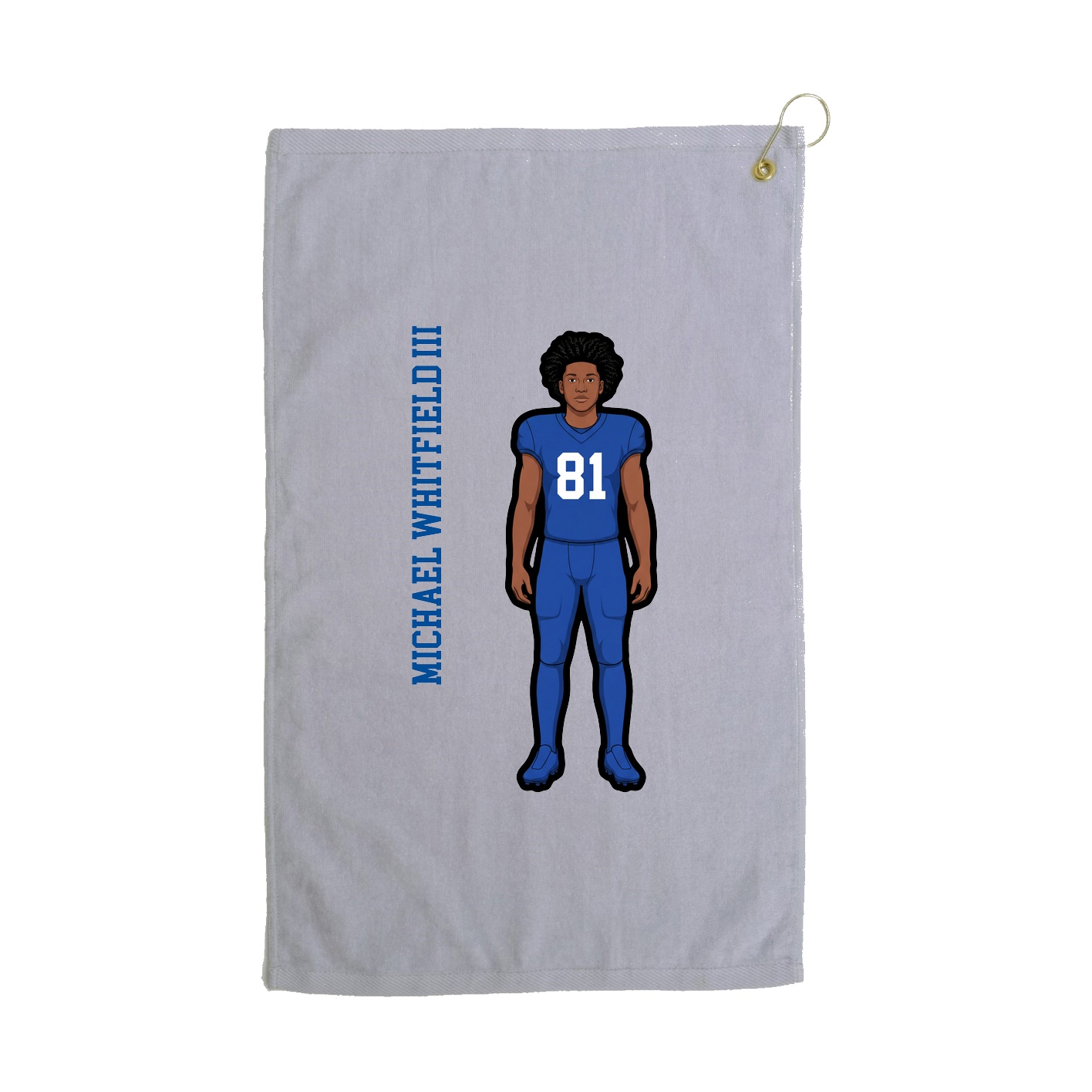 Golf Towel — Name Vertical in Grey