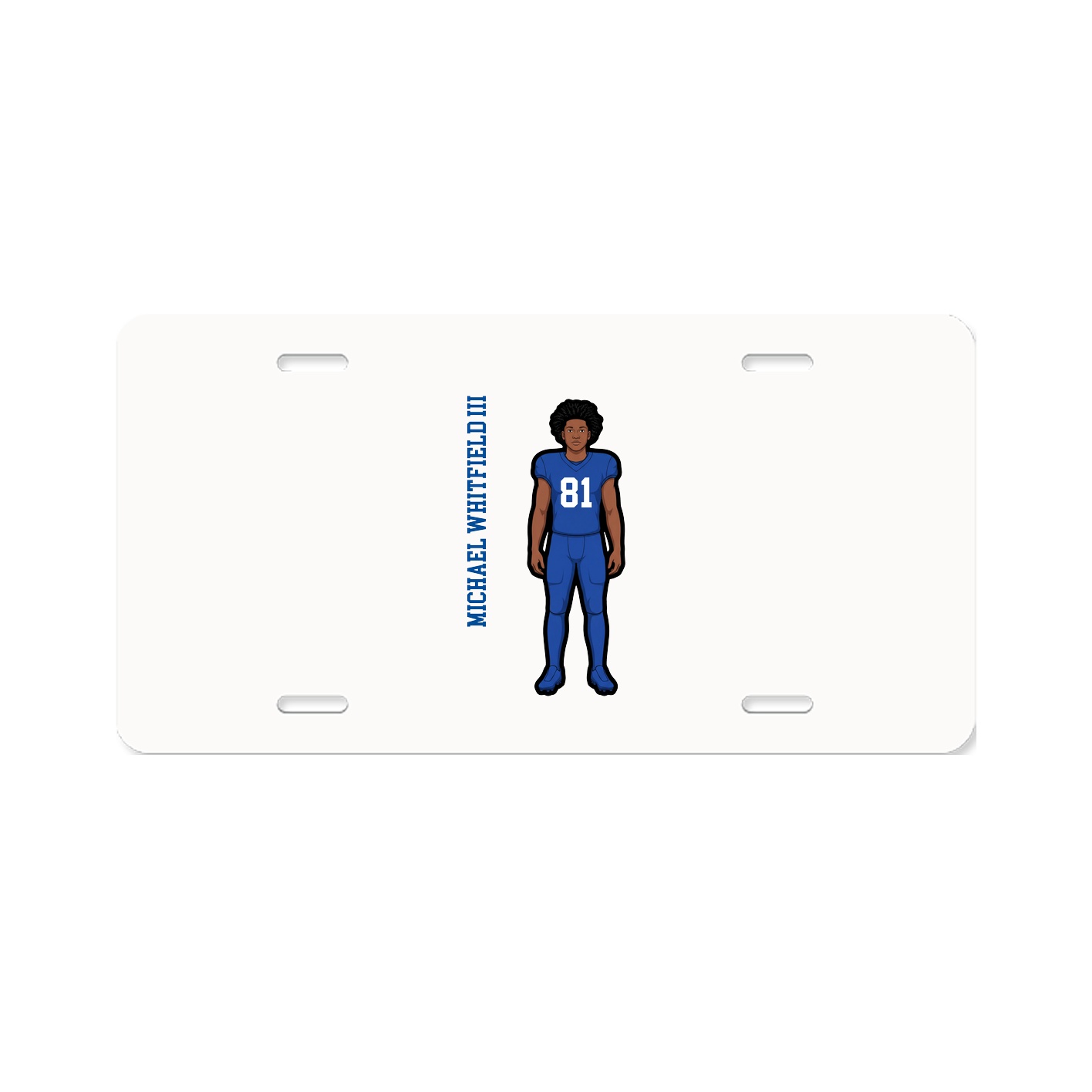 License Plate — Name Vertical in Classic