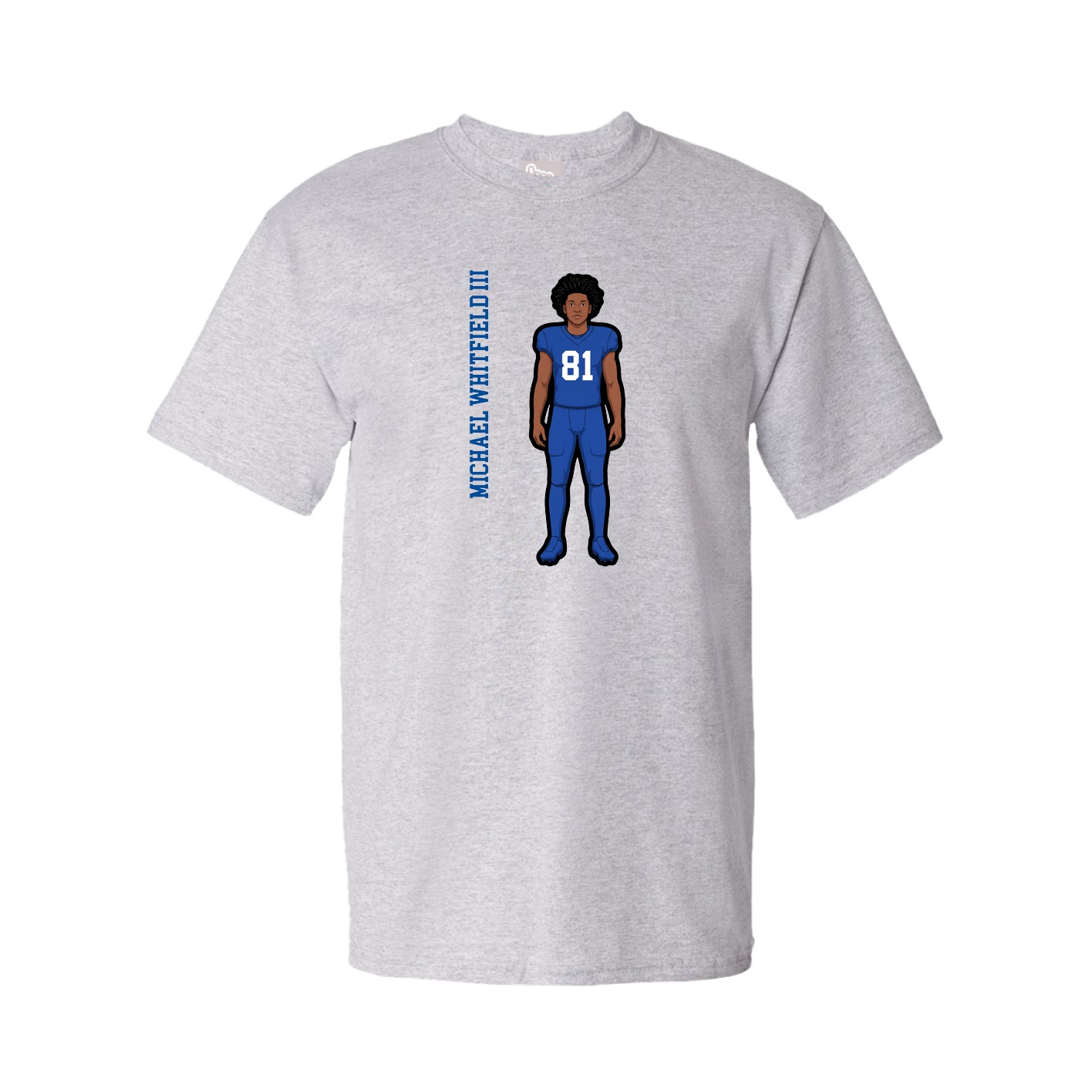 Tee — Name Vertical in Grey