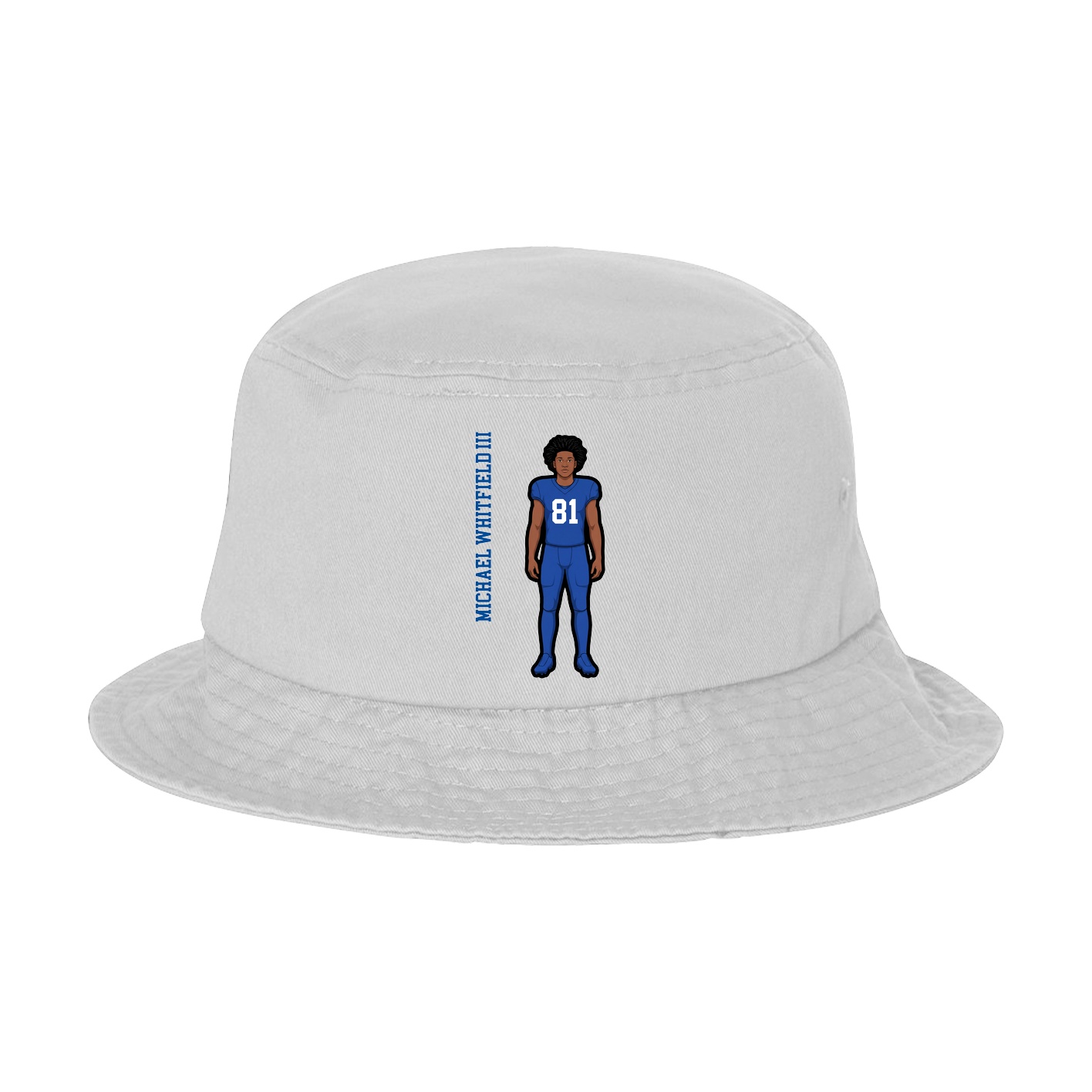 Bucket Cap — Name Vertical in White