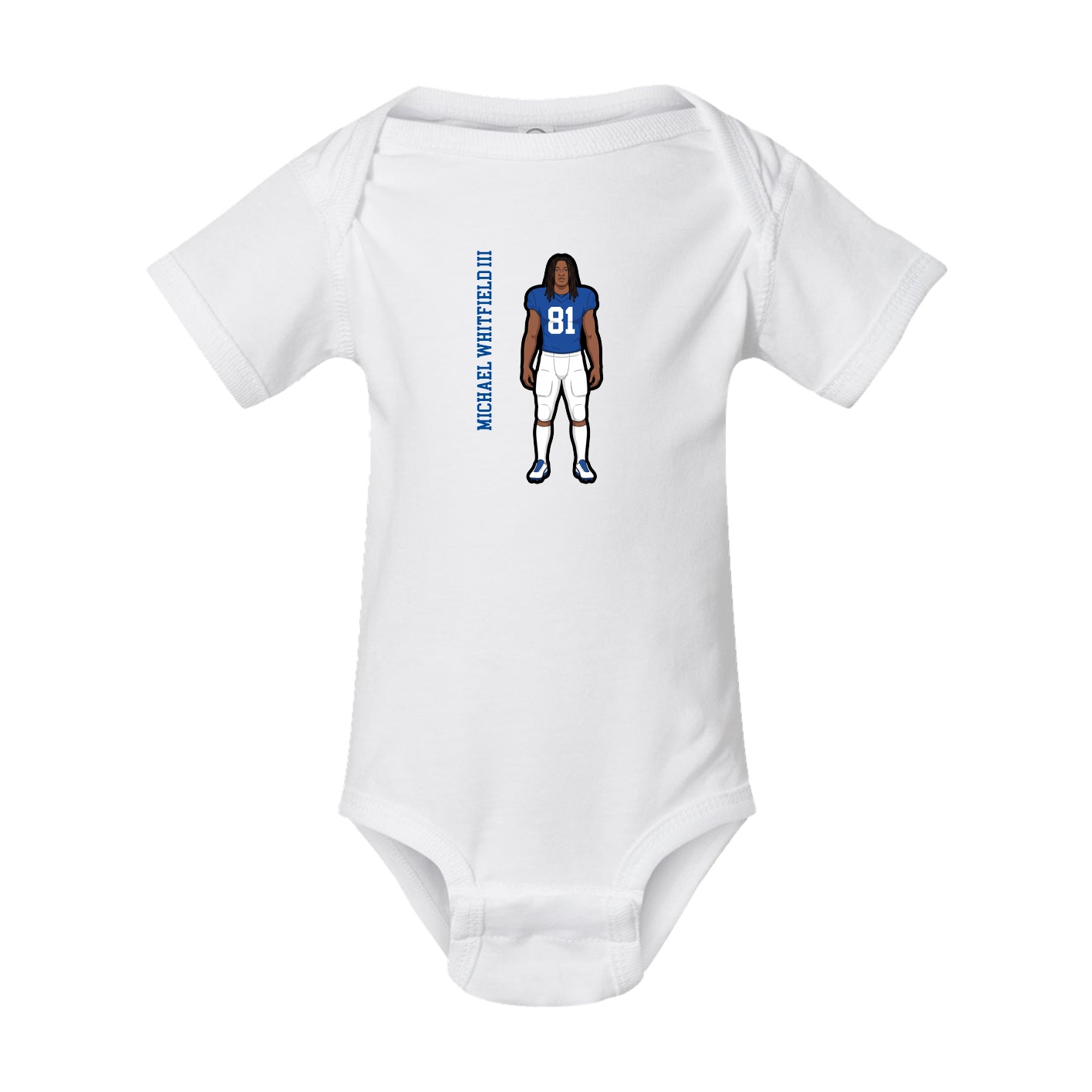 Baby Onesie — Name Vertical in White