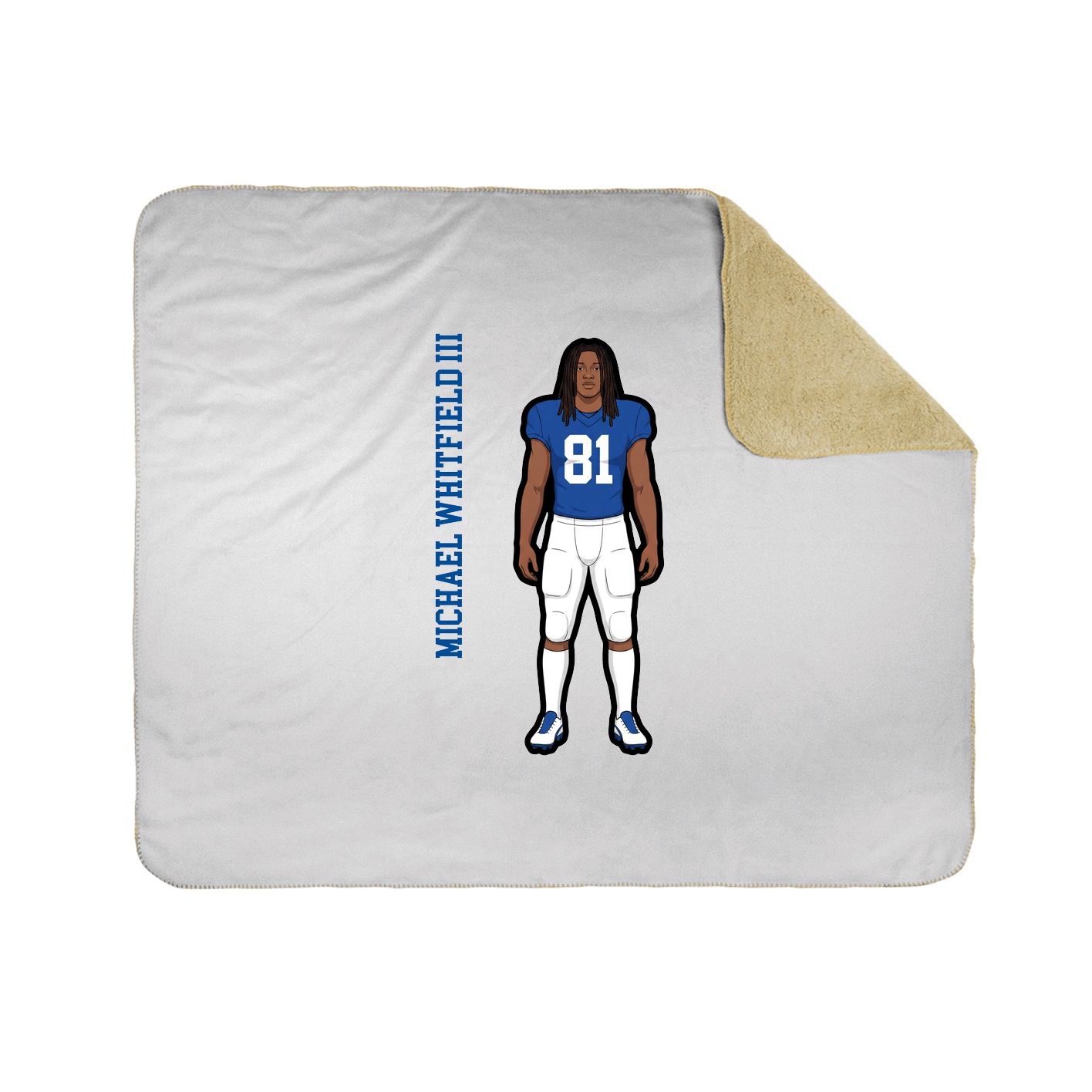 Throw Blanket — Name Vertical in White