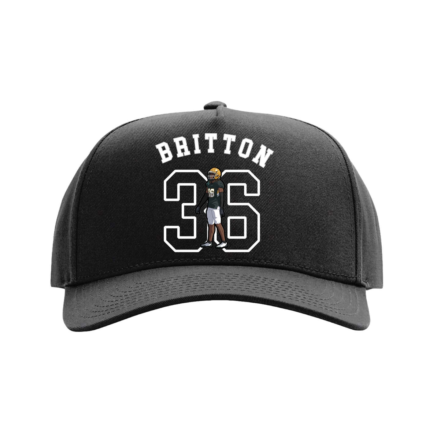 Full Fabric Five-Panel Champ Cap — Shirsey Arch in Black