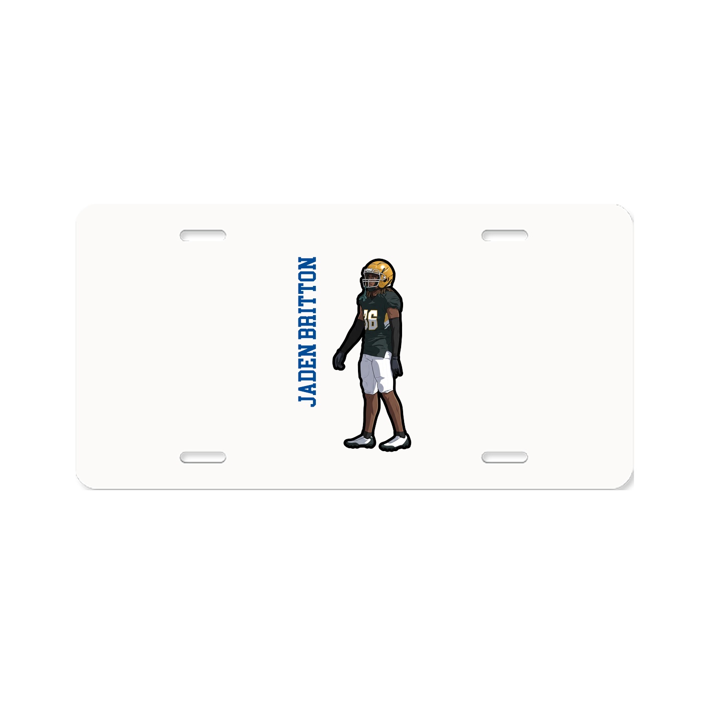 License Plate — Name Vertical in Classic