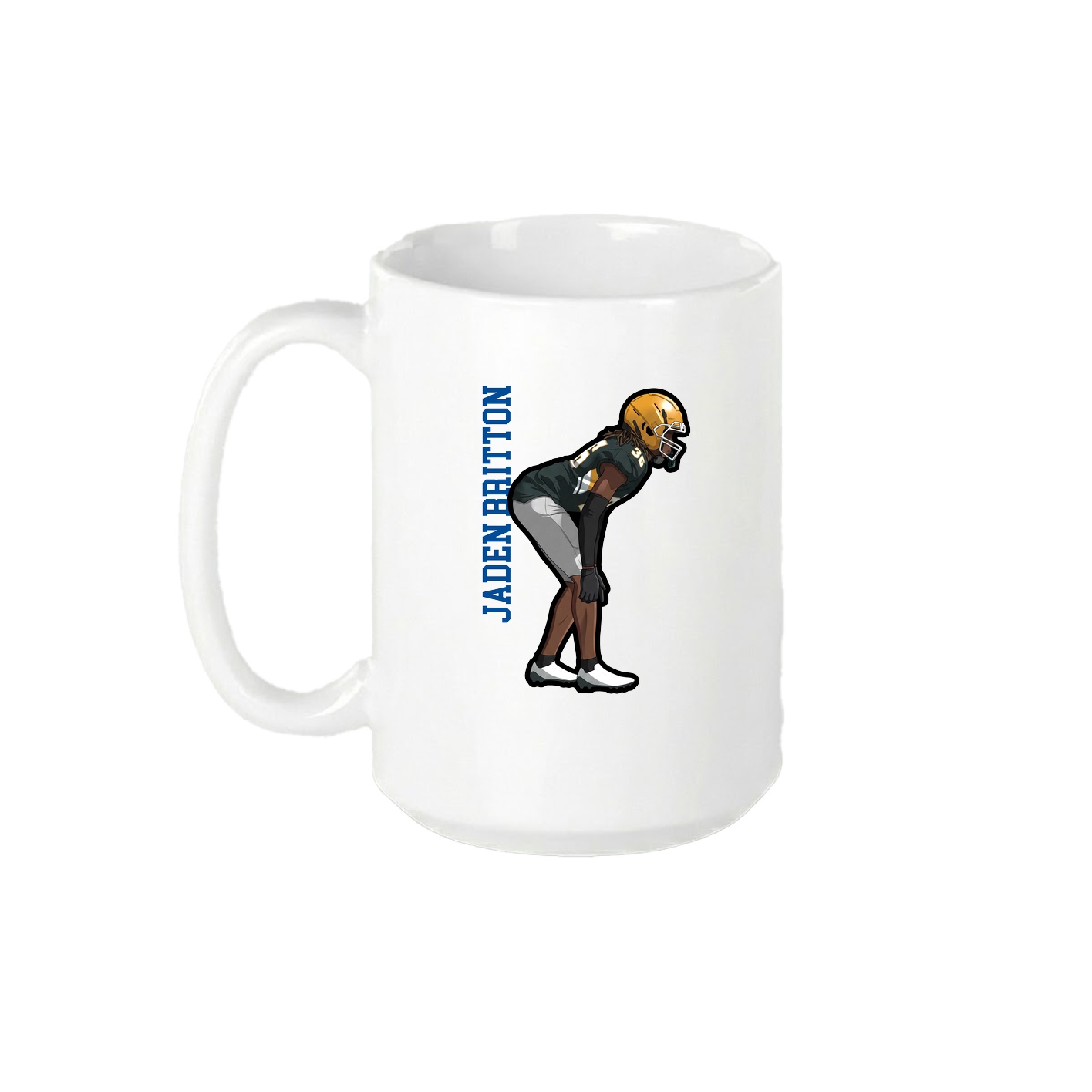 15oz Coffee Mug — Name Vertical in White