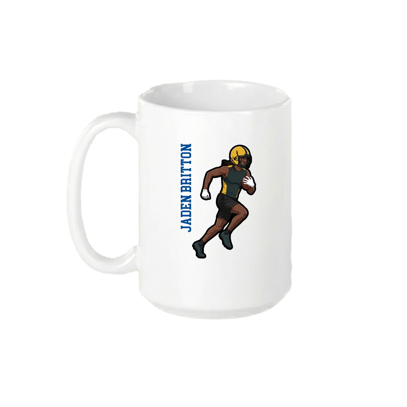 15oz Coffee Mug — Name Vertical in White