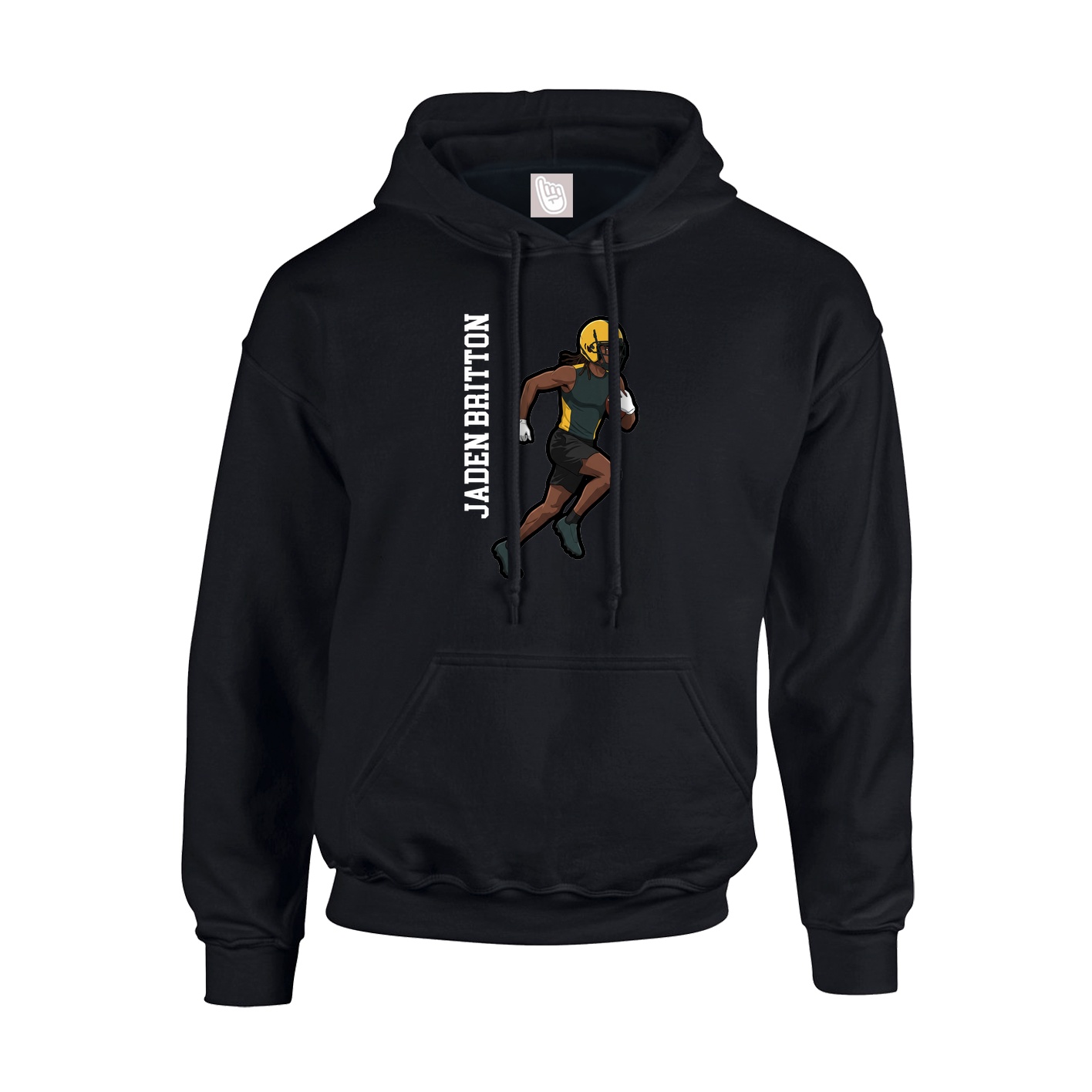 Hoodie — Name Vertical in Black