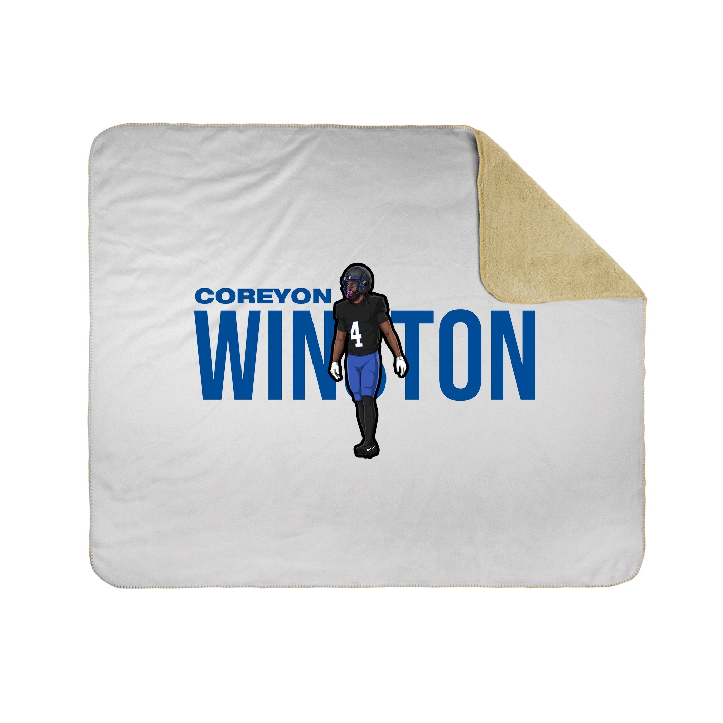 Throw Blanket — Player Name in White