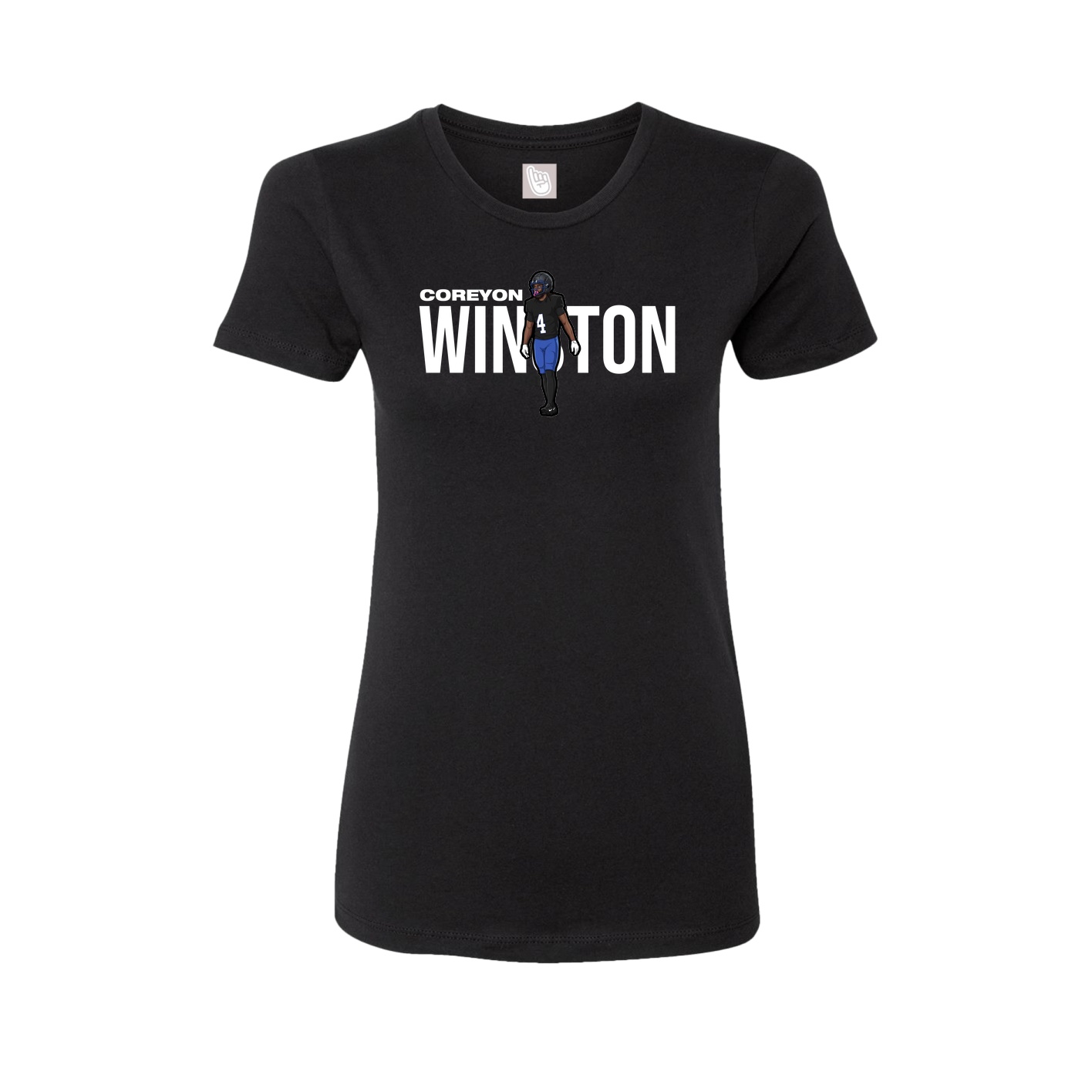 Fitted Women's Tee — Player Name in Black