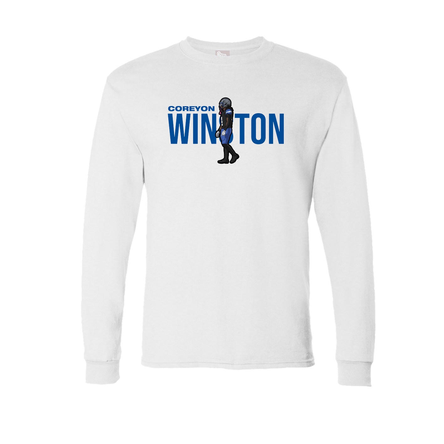 Long Sleeve Tee — Player Name in White
