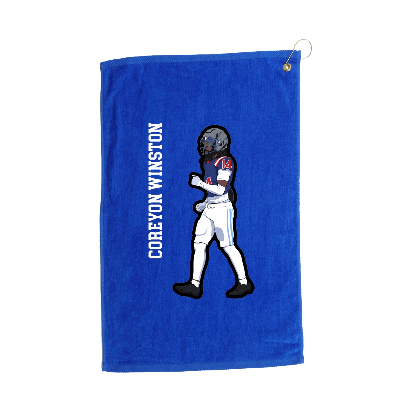 Golf Towel — Name Vertical in Royal