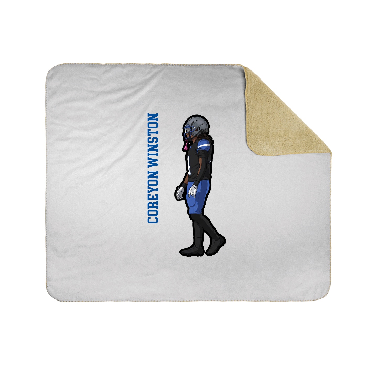 Throw Blanket — Name Vertical in White