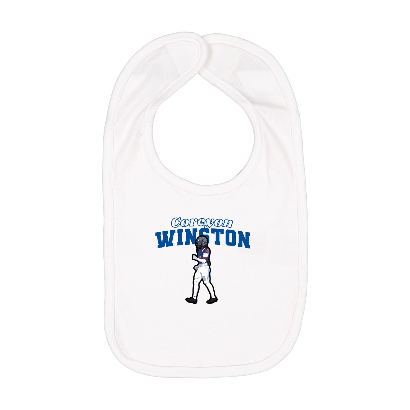Infant Bib — Name Arch in White