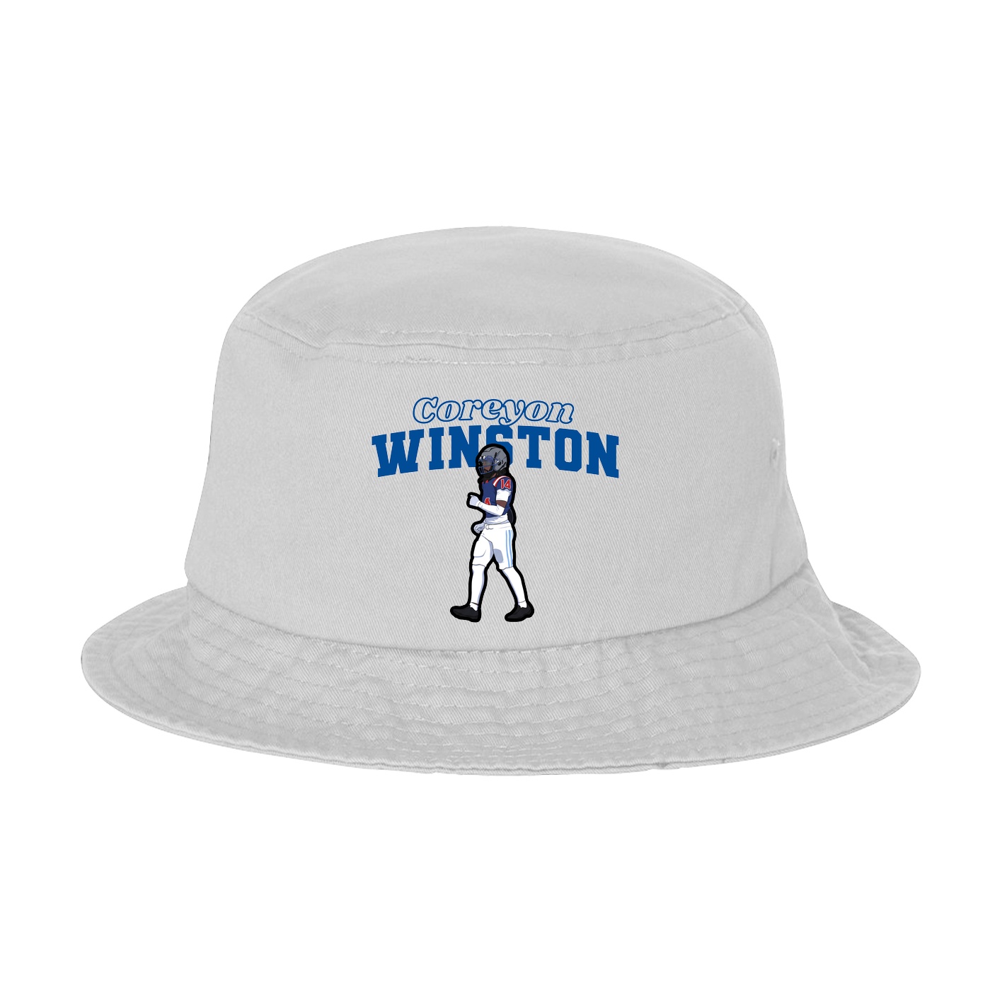 Bucket Cap — Name Arch in White