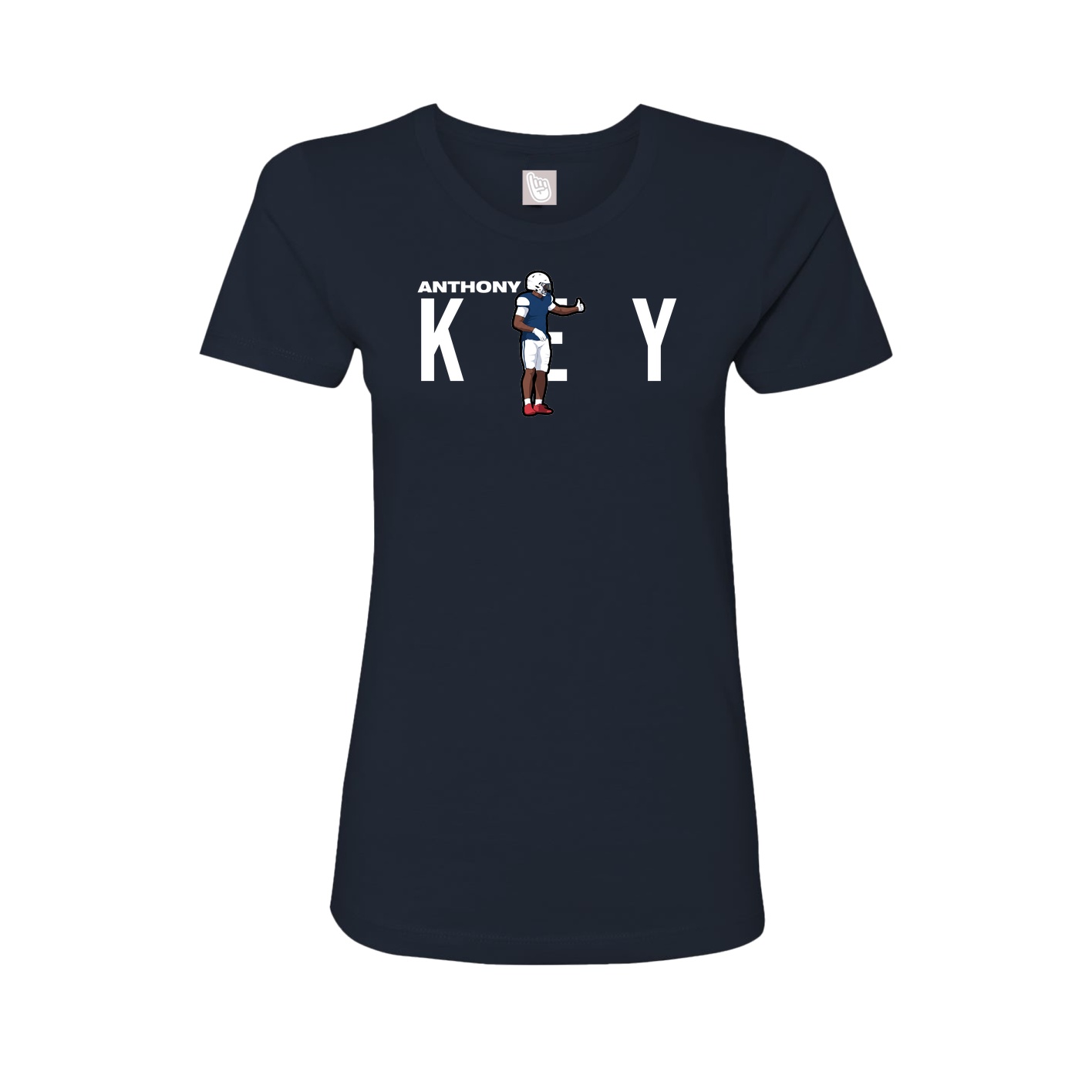 Fitted Women's Tee — Player Name in Navy